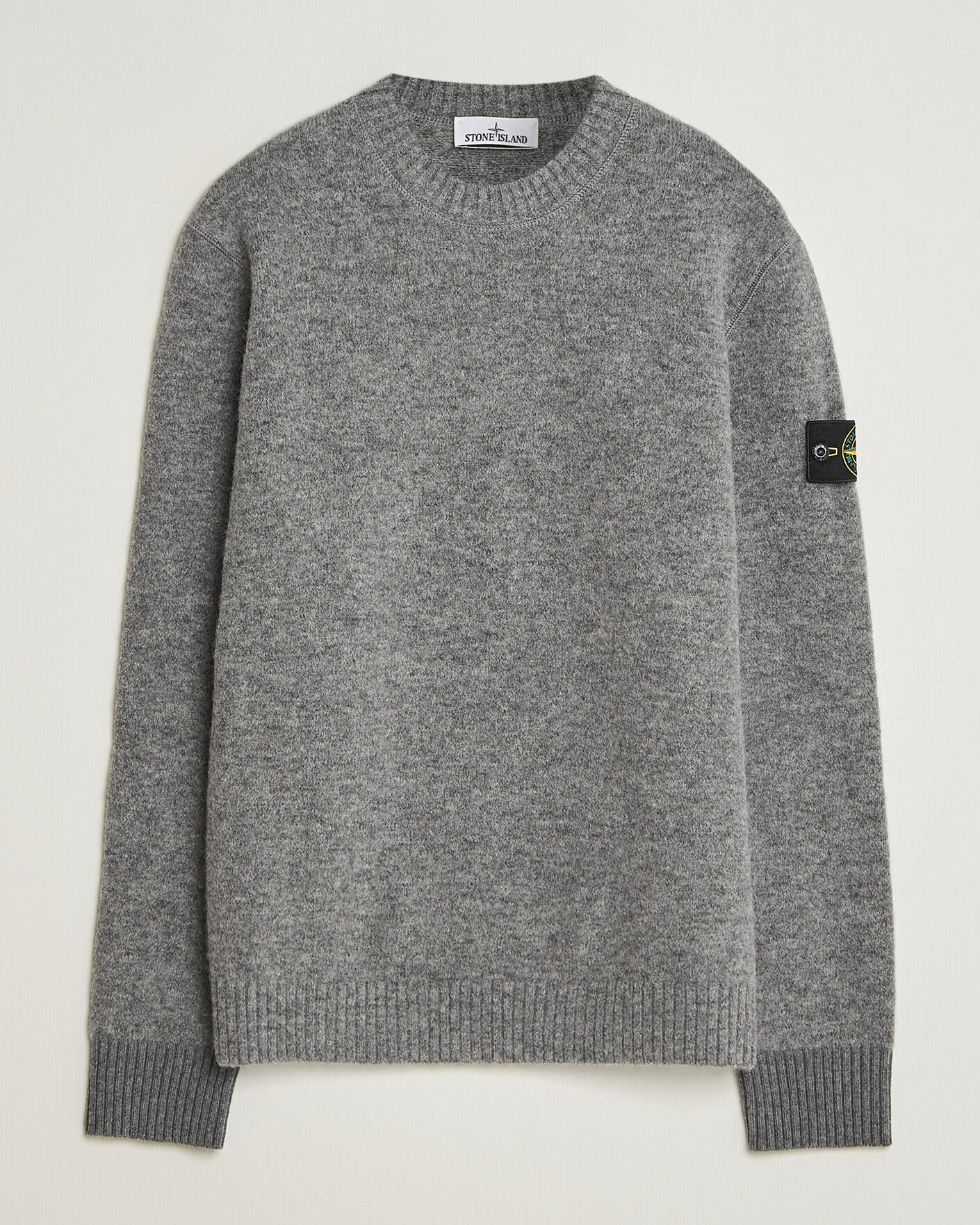 Herren | Pullover | Stone Island | Baby Alpaca Blend Contrast Crew Grey Melange