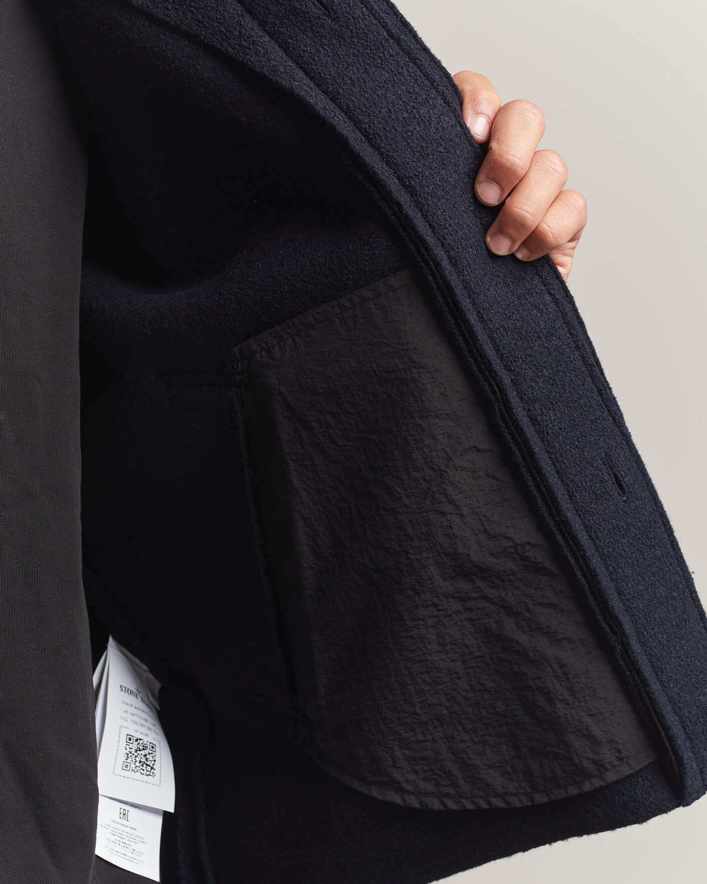 Herren | Pullover | Stone Island | Felted Wool Cardigan Navy Blue