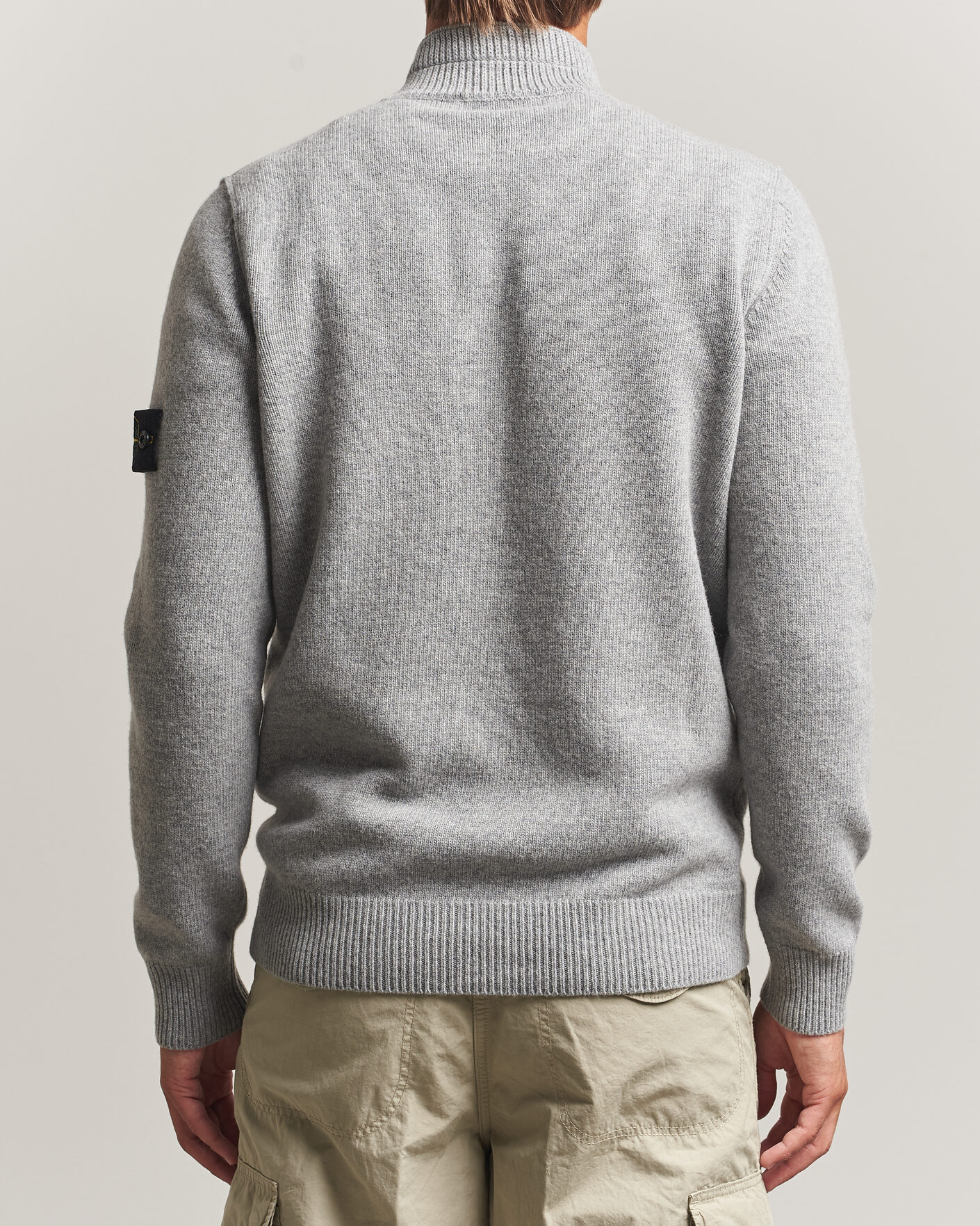 Herren | Pullover | Stone Island | Knitted Lambswool Half Button Zip Grey Melange