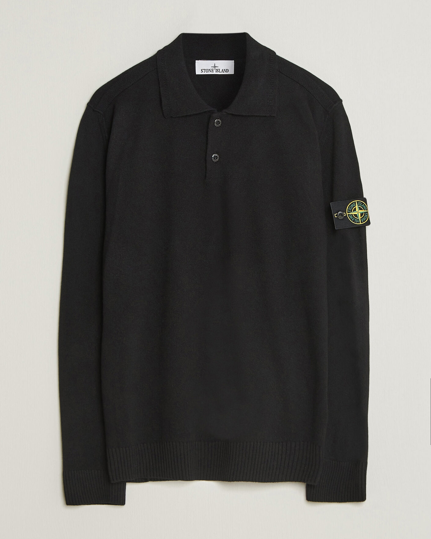 Herren | Pullover | Stone Island | Knitted Geelong Wool Polo Black