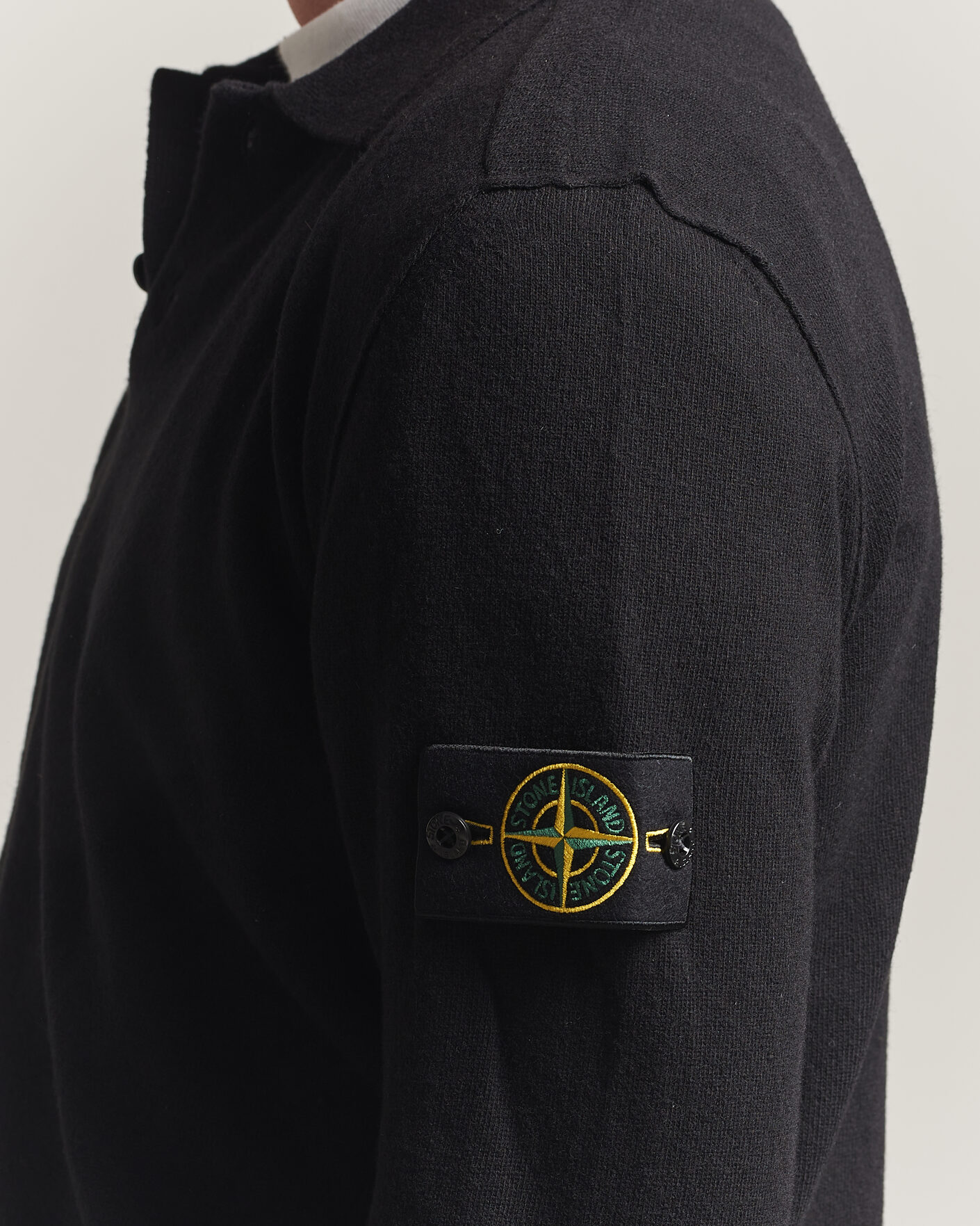 Herren | Pullover | Stone Island | Knitted Geelong Wool Polo Black