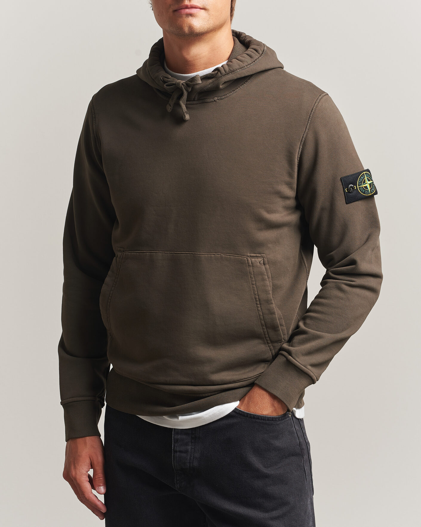 Herren | Pullover | Stone Island | Garment Dyed Fleece Hood Coal Grey