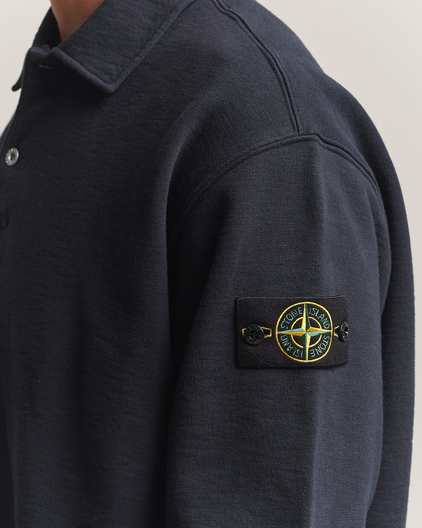 Herren | Pullover | Stone Island | Tubular Cotton Fleece Polo Navy Blue