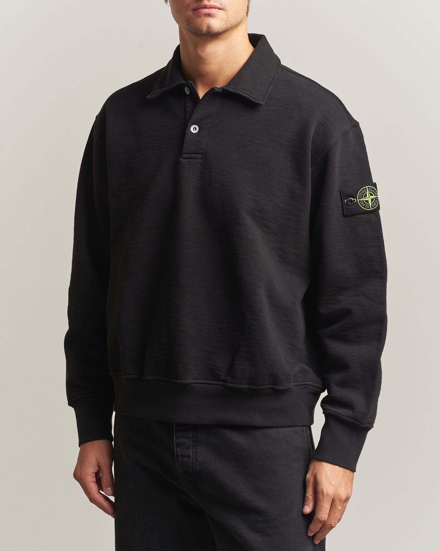 Herren | Pullover | Stone Island | Tubular Cotton Fleece Polo Black