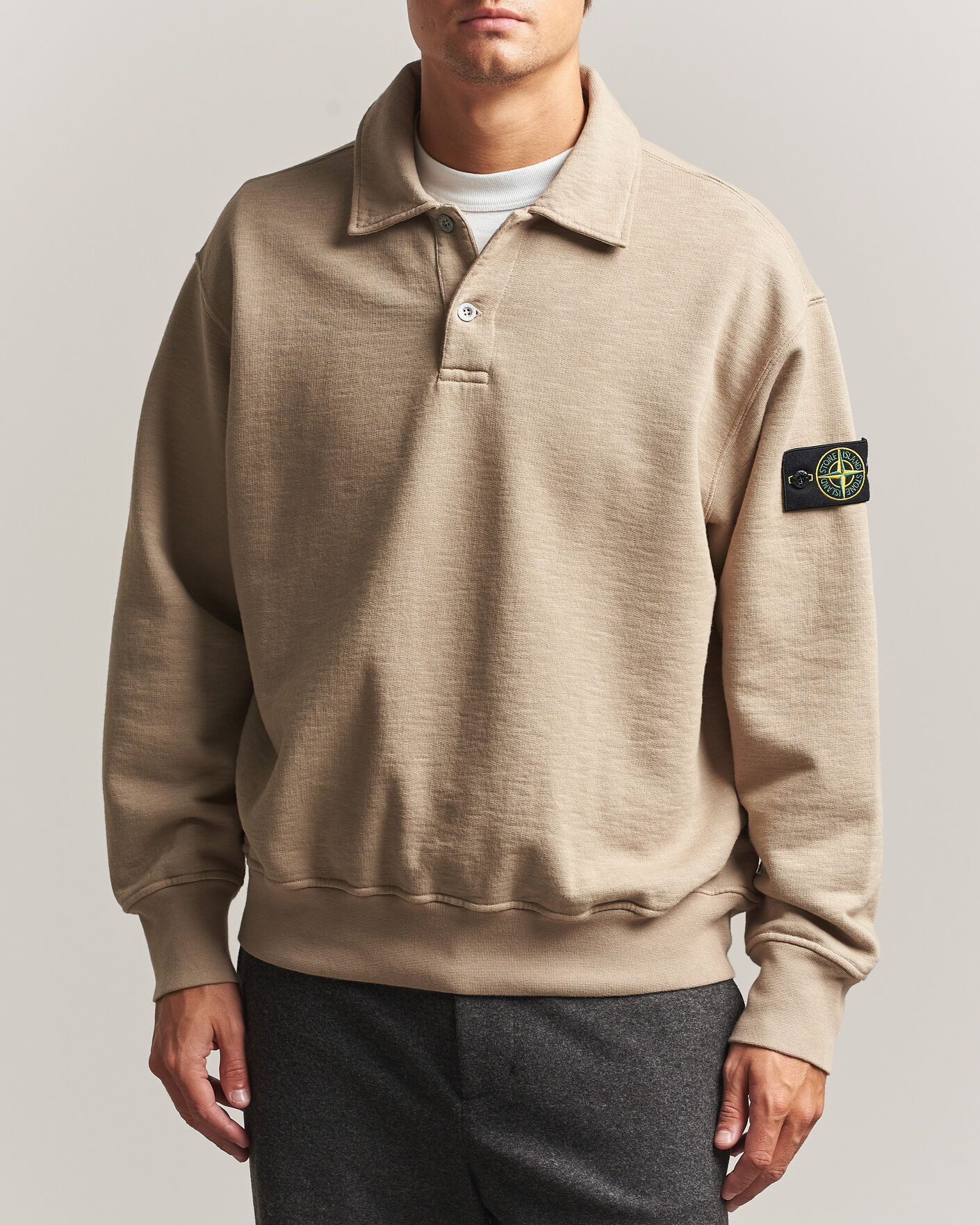 Herren | Pullover | Stone Island | Tubular Cotton Fleece Polo Biscuit