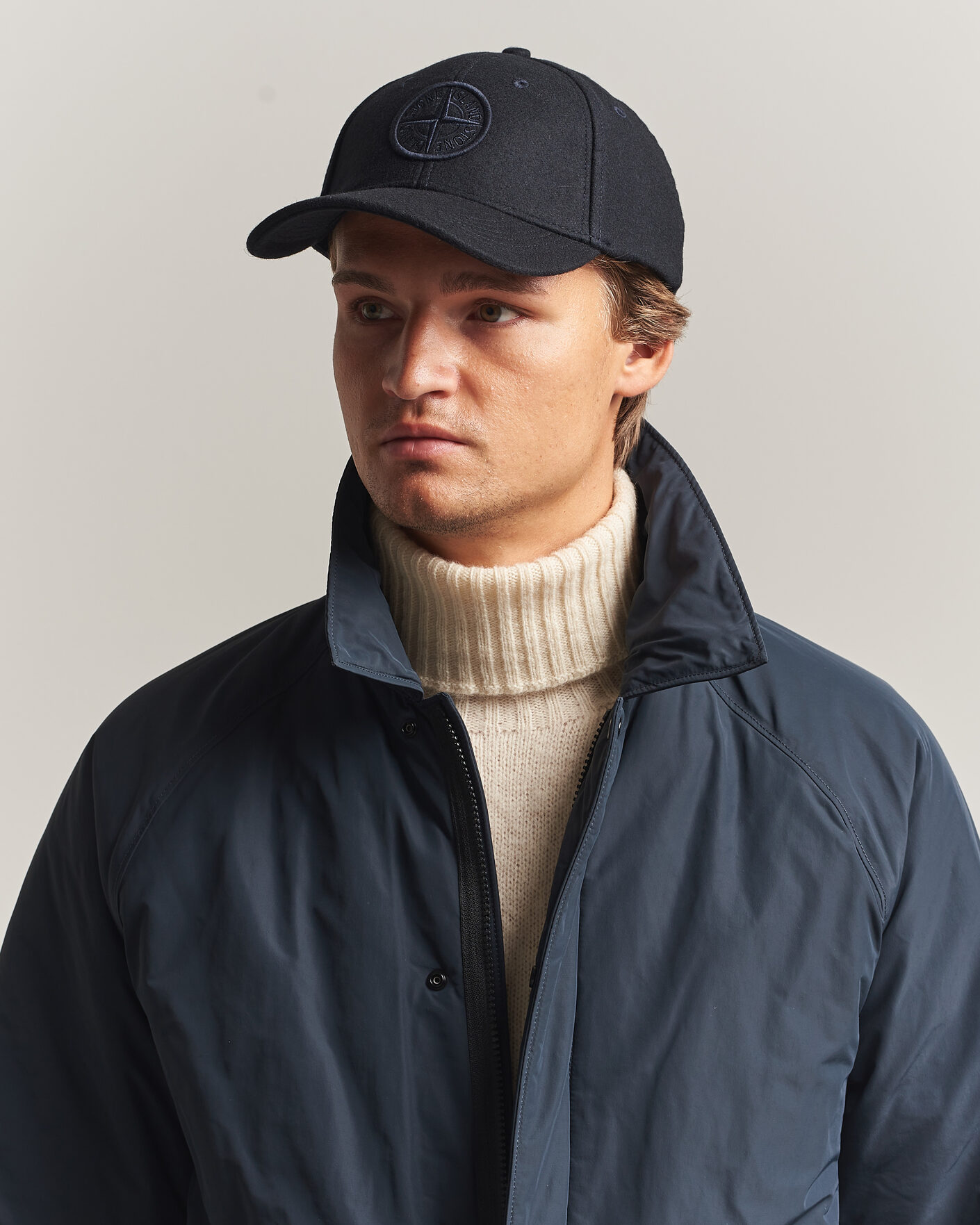 Herren | Hüte & Mützen | Stone Island | Wool/Nylon Flannel Cap Navy Blue