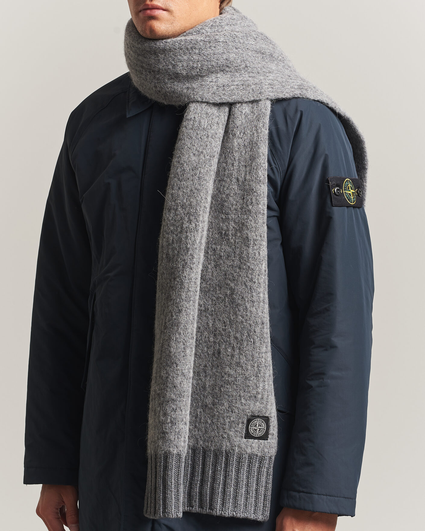 Herren | Schals | Stone Island | Baby Alpaca Blend Scarf Grey Melange