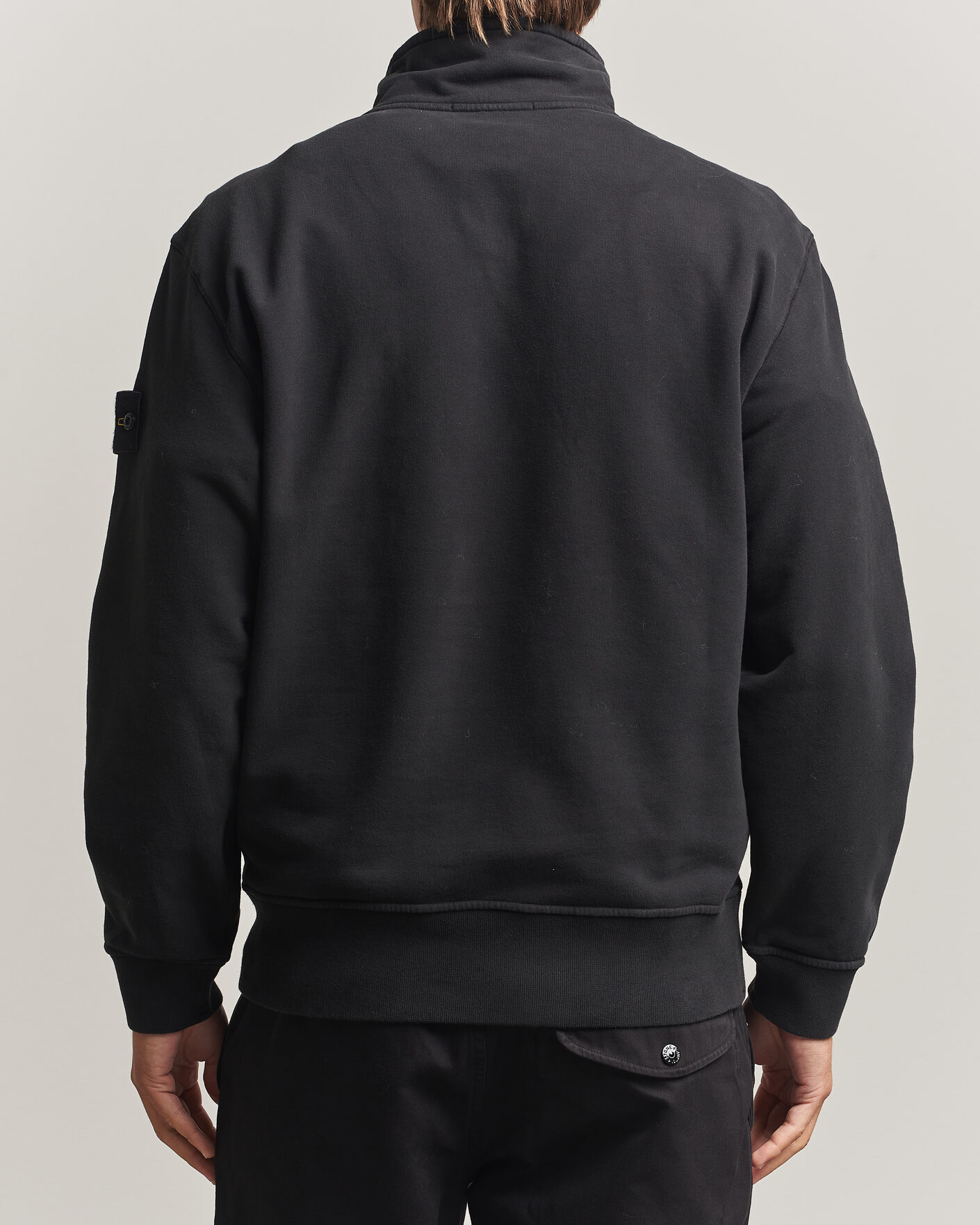 Herren | Pullover | Stone Island | Brushed Cotton Fleece Half Zip Black