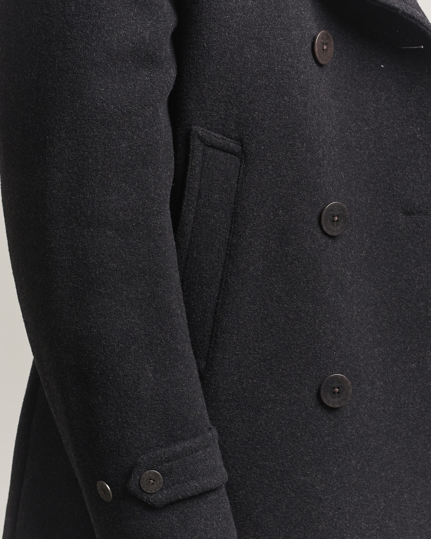 Herren | Jacken | Polo Ralph Lauren | Lightweight Melton Peacoat Charcoal