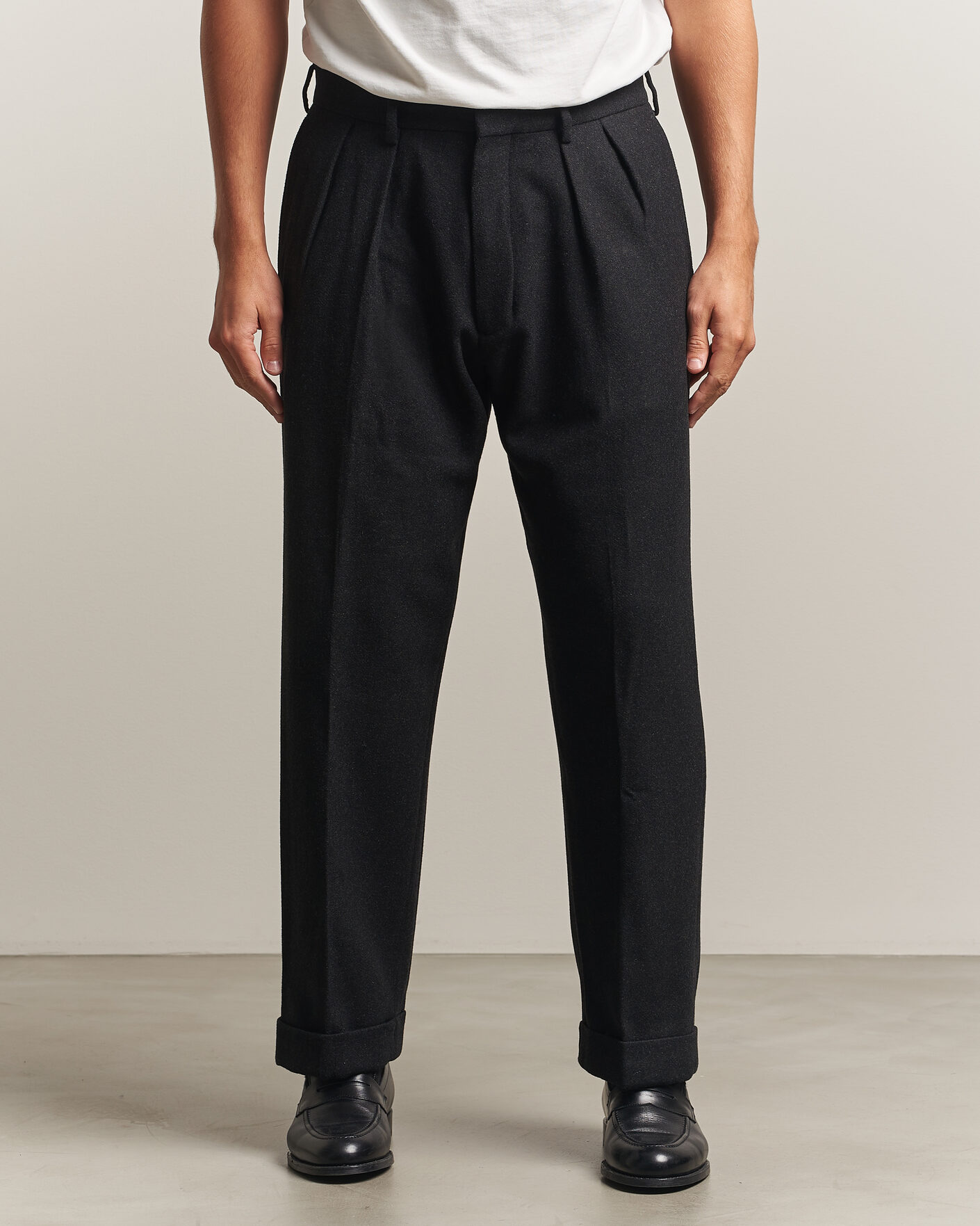Herren | Hosen | Polo Ralph Lauren | Flanell Blend Straight Fit Pants Dark Grey