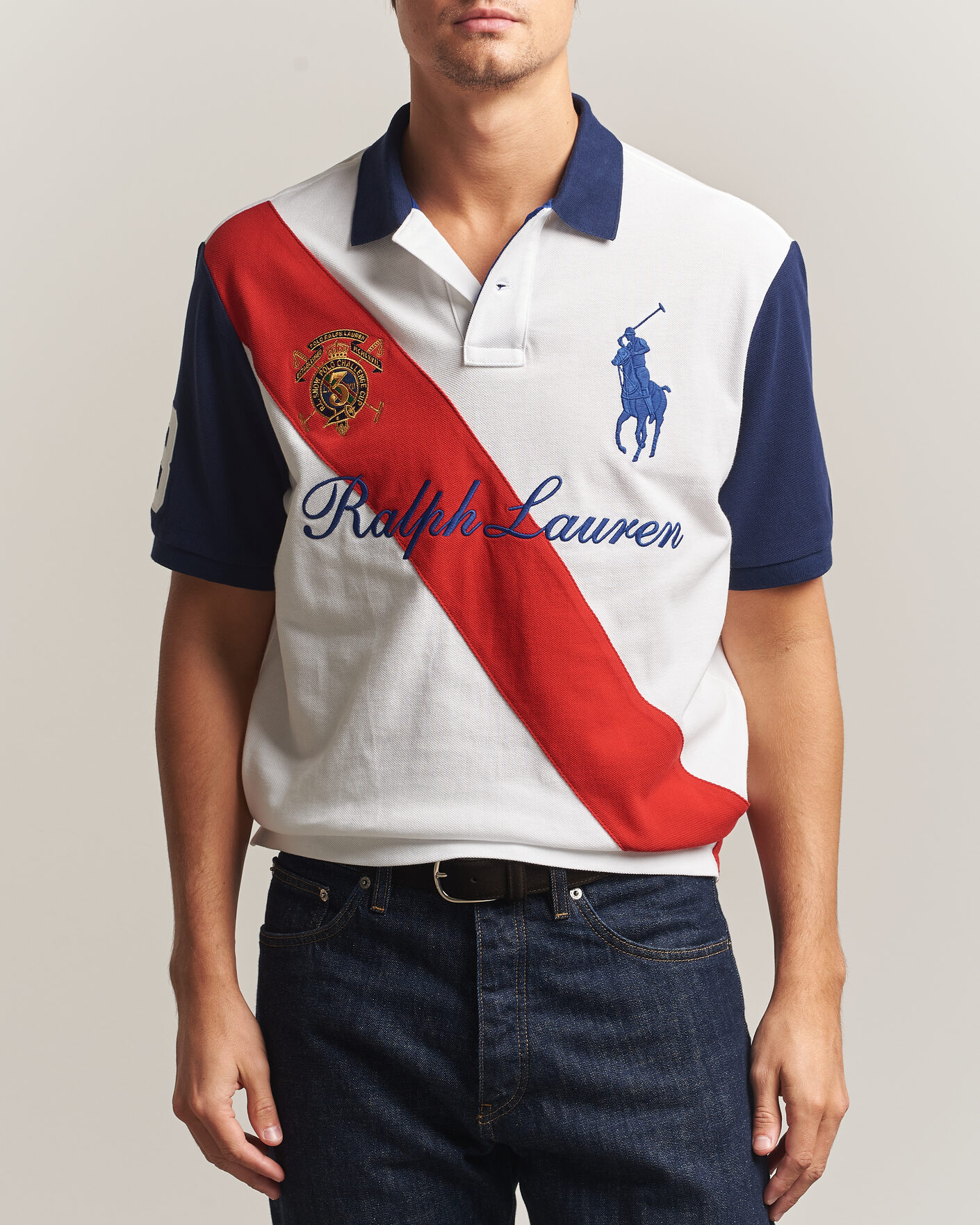 Herren | Poloshirts | Polo Ralph Lauren | Classic Fit Diagonal Stripe Polo White