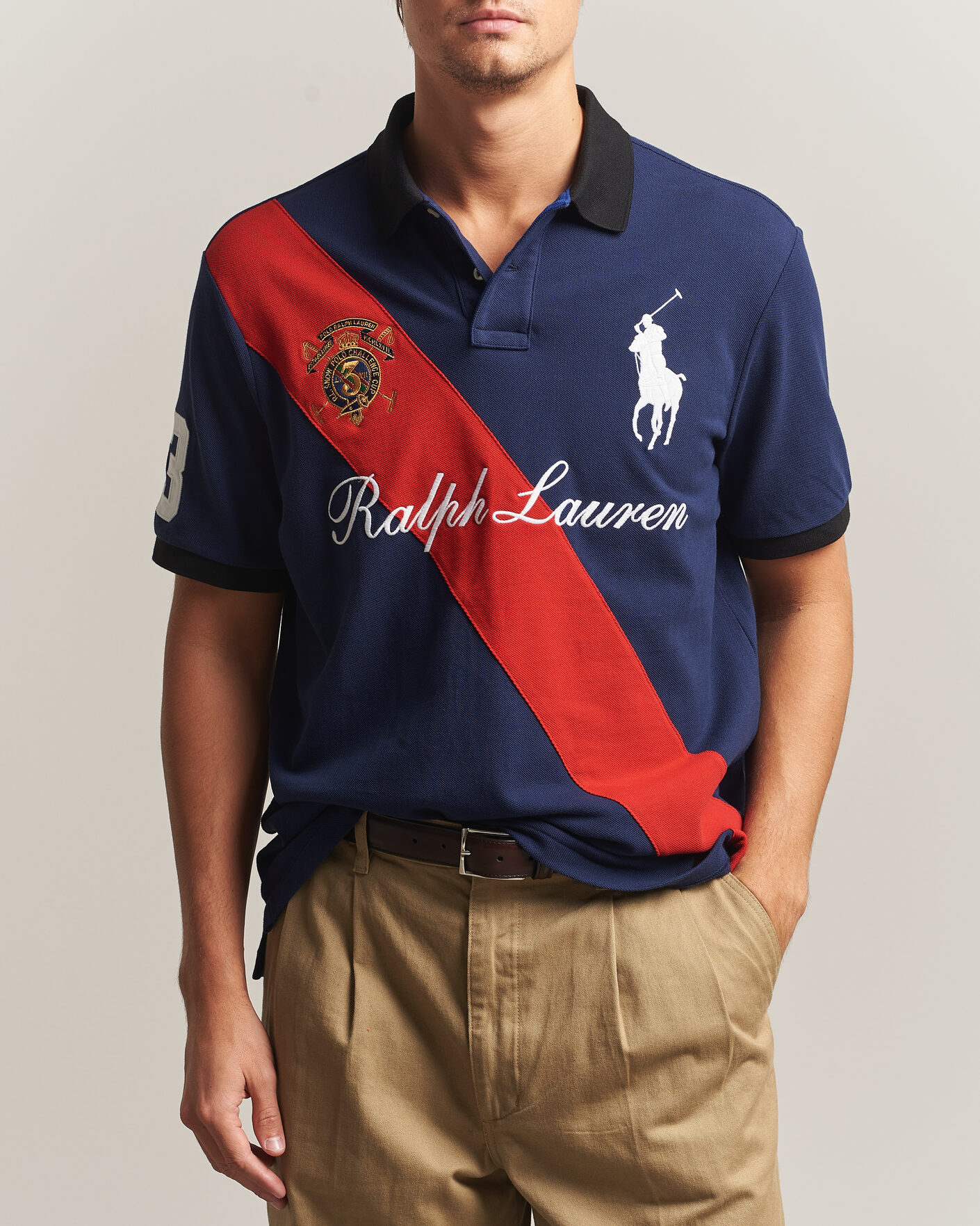 Herren | Poloshirts | Polo Ralph Lauren | Classic Fit Diagonal Stripe Polo Newport Navy