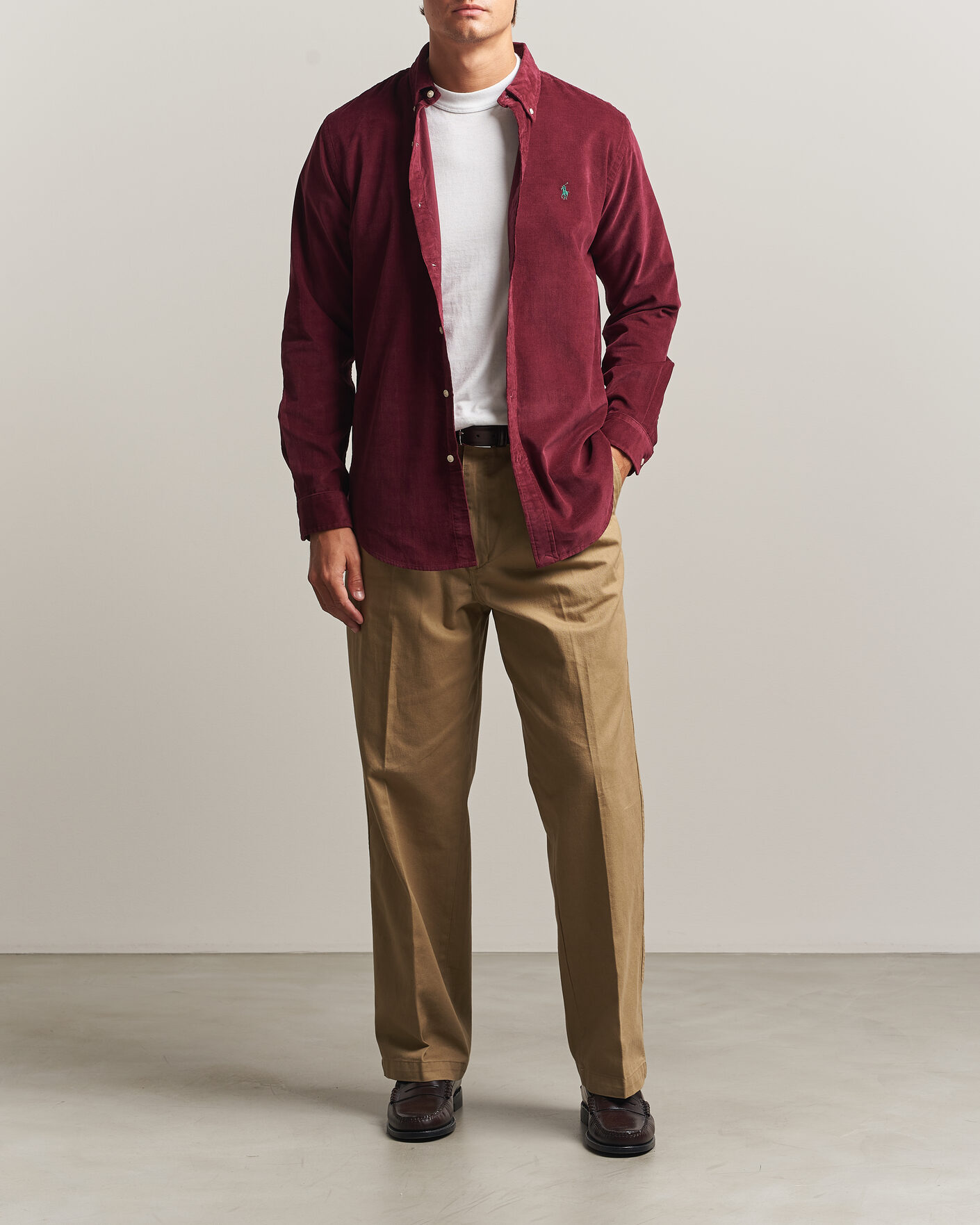 Herren | Hemden | Polo Ralph Lauren | Custom Fit BD Corduroy Shirt Classic Wine