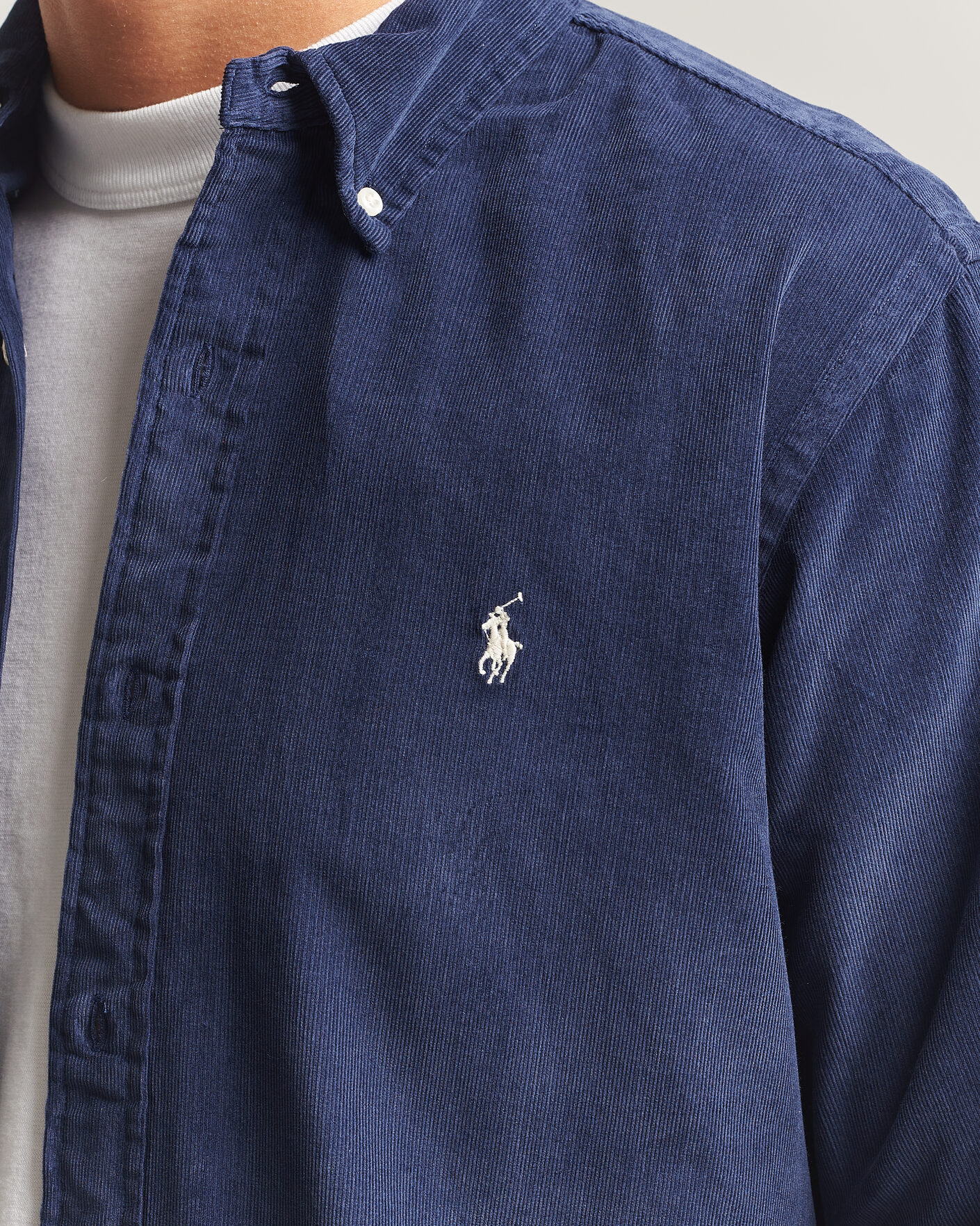 Herren | Hemden | Polo Ralph Lauren | Custom Fit BD Corduroy Shirt Newport Navy