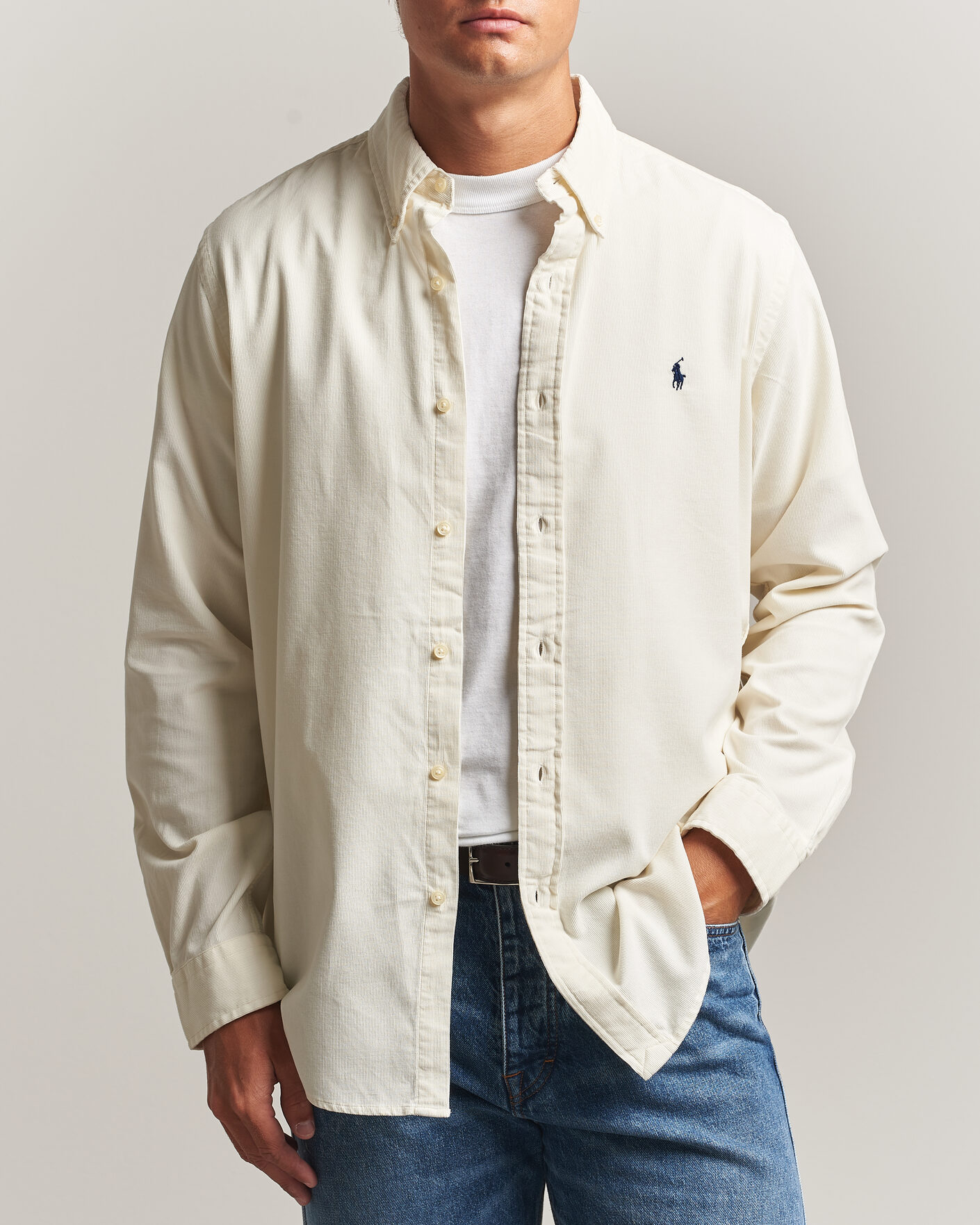 Herren | Hemden | Polo Ralph Lauren | Custom Fit BD Corduroy Shirt Clubhouse Cream