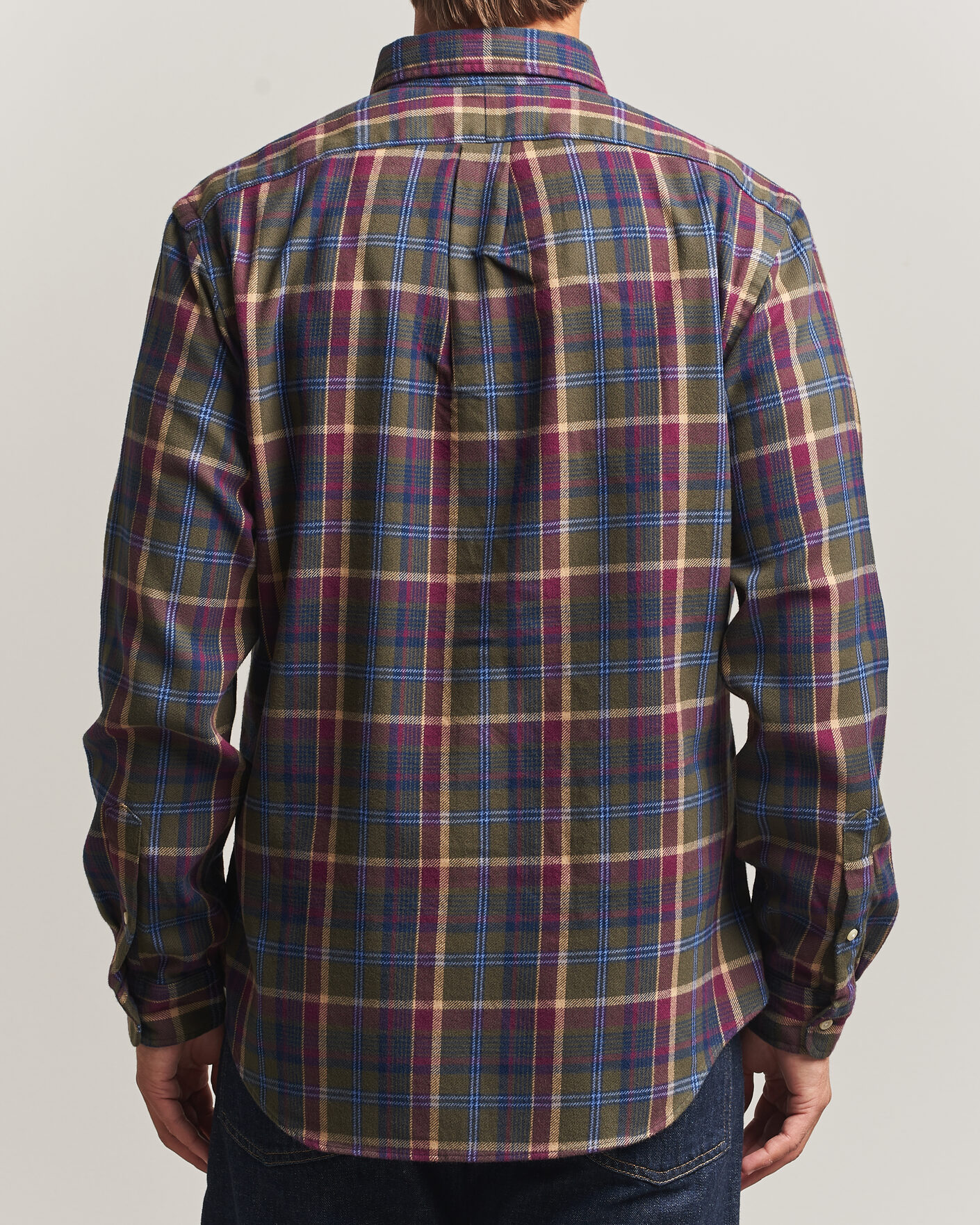 Herren | Hemden | Polo Ralph Lauren | Custom Fit Brushed Flannel Shirt Olive Berry