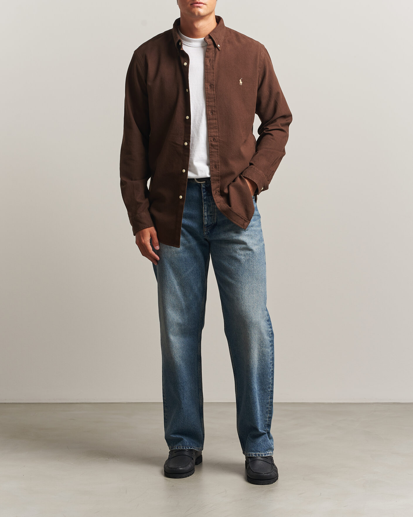 Herren | Hemden | Polo Ralph Lauren | Custom Fit Brushed Flannel Shirt Nutmeg Brown
