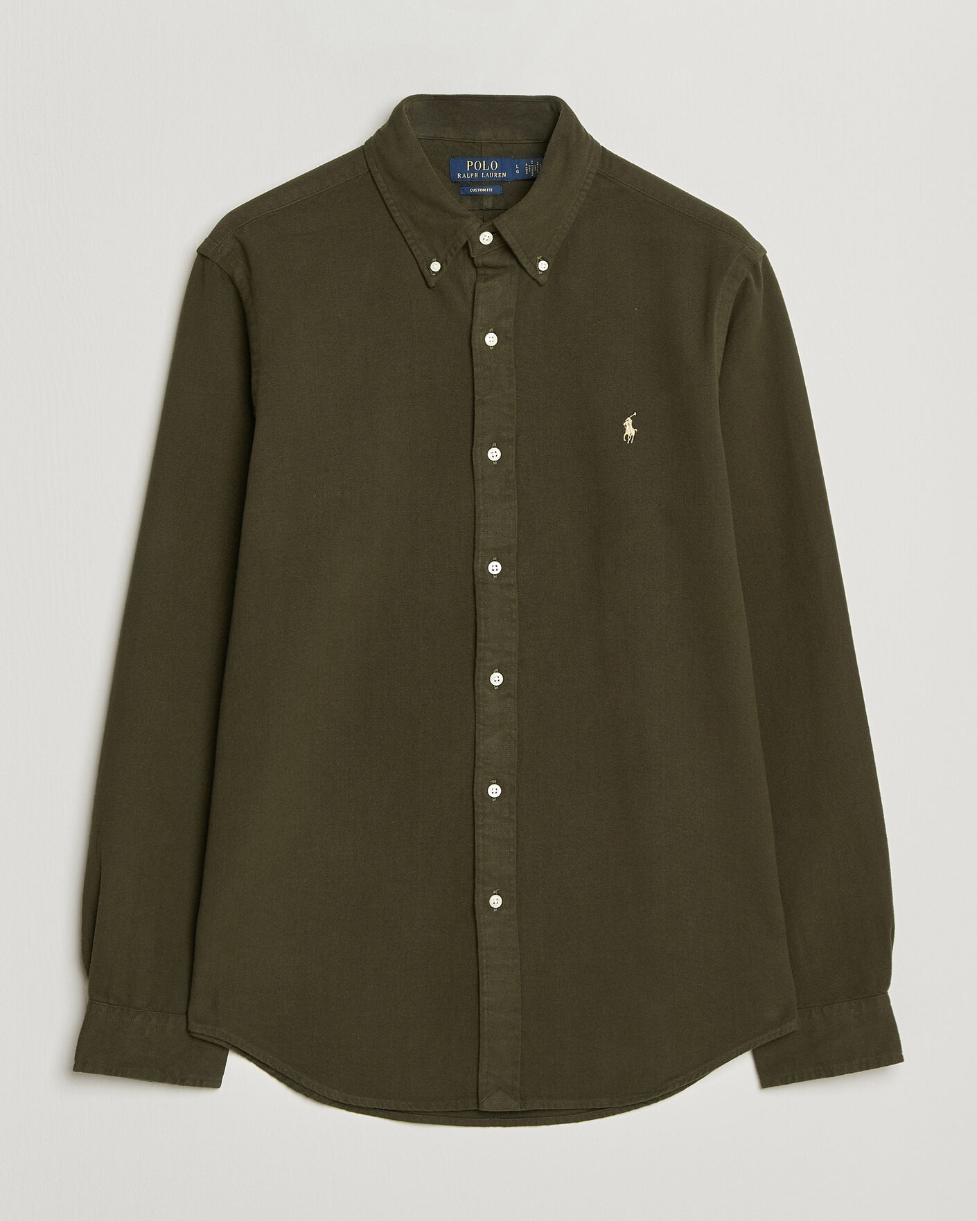 Herren | Hemden | Polo Ralph Lauren | Custom Fit Brushed Flannel Shirt Company Olive