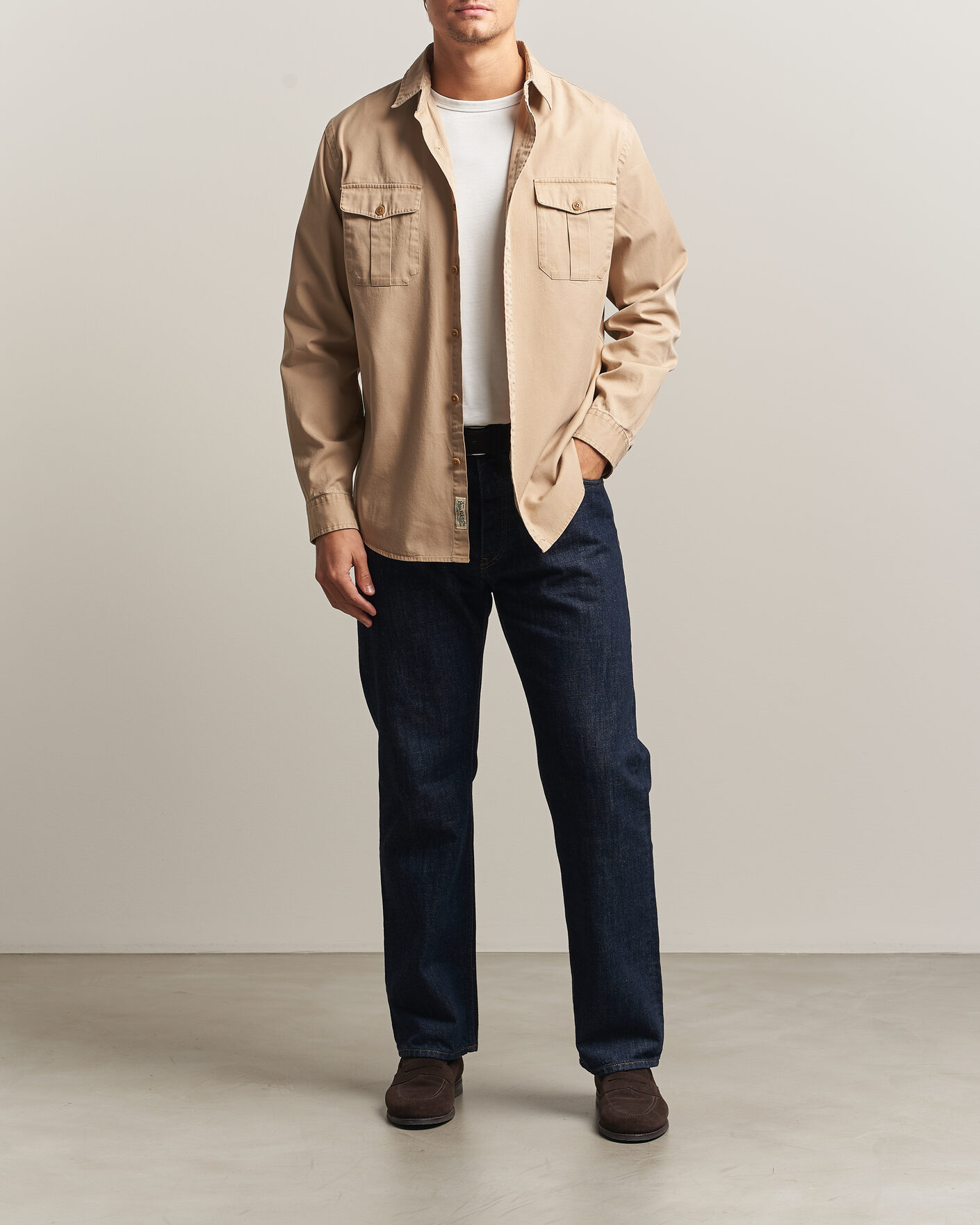 Herren | Hemden | Polo Ralph Lauren | Litchfield Washed Chino Overshirt Vintage Khaki