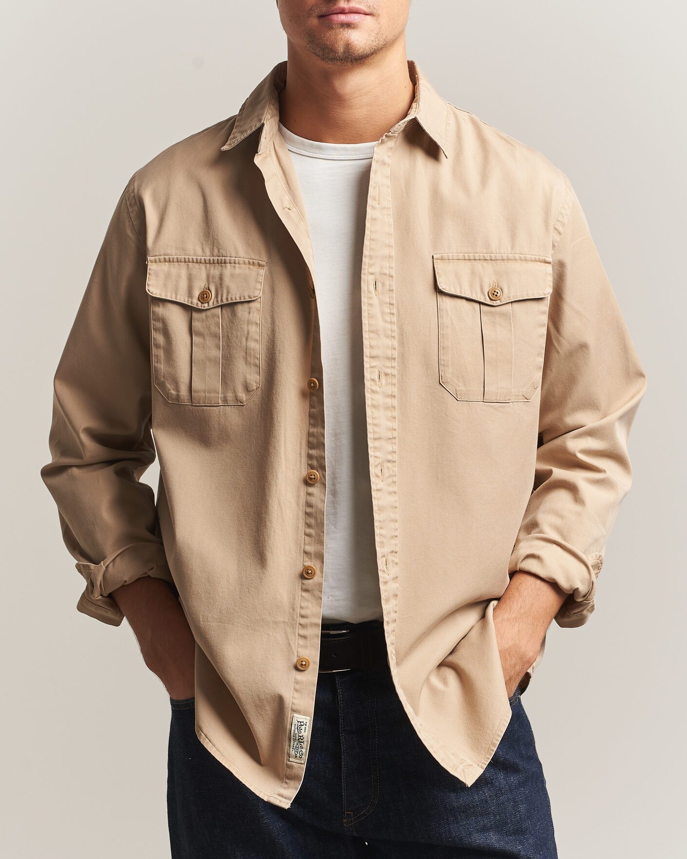 Herren | Hemden | Polo Ralph Lauren | Litchfield Washed Chino Overshirt Vintage Khaki