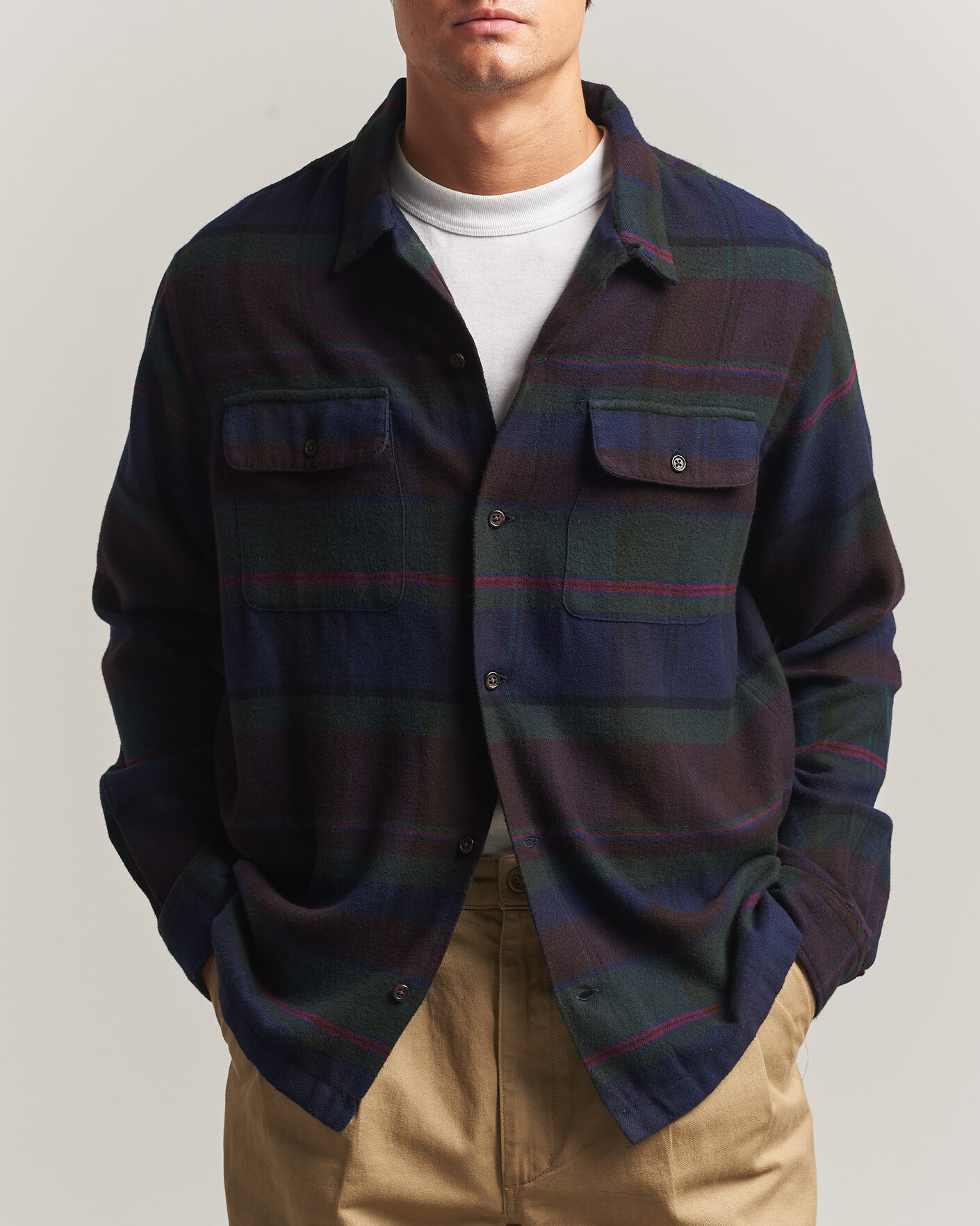 Herren | Hemden | Polo Ralph Lauren | Hudson Ranch Checked Overshirt Olive Royal