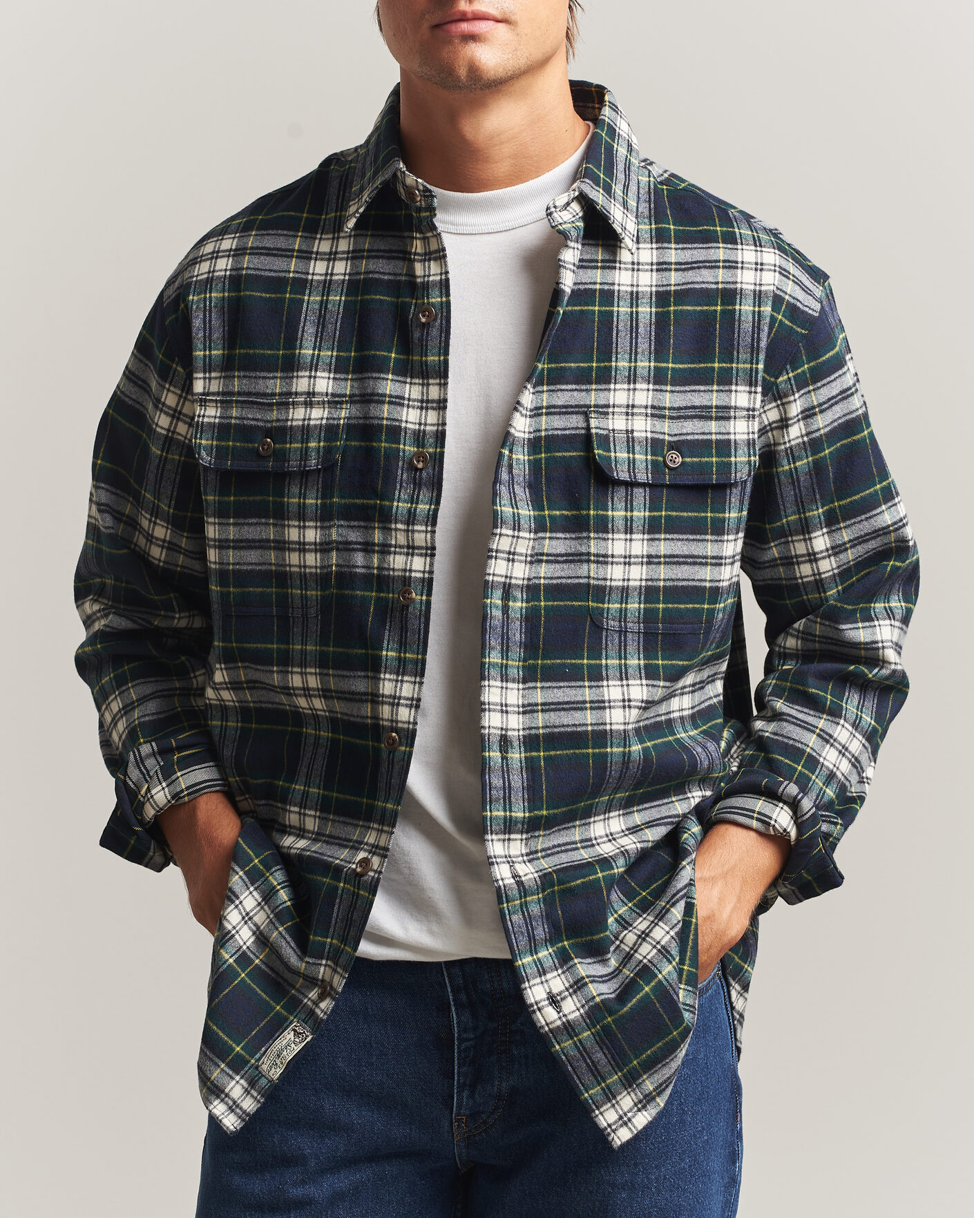Herren | Hemden | Polo Ralph Lauren | Classic Fit Shaggy Flannel Shirt Navy Green