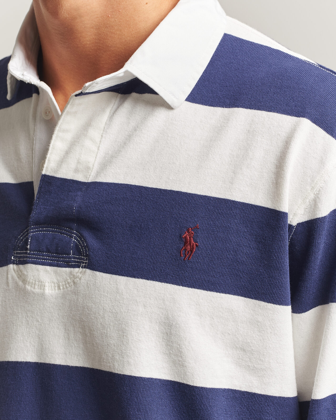 Herren | Pullover | Polo Ralph Lauren | Striped Jersey Rugger Cream/Navy