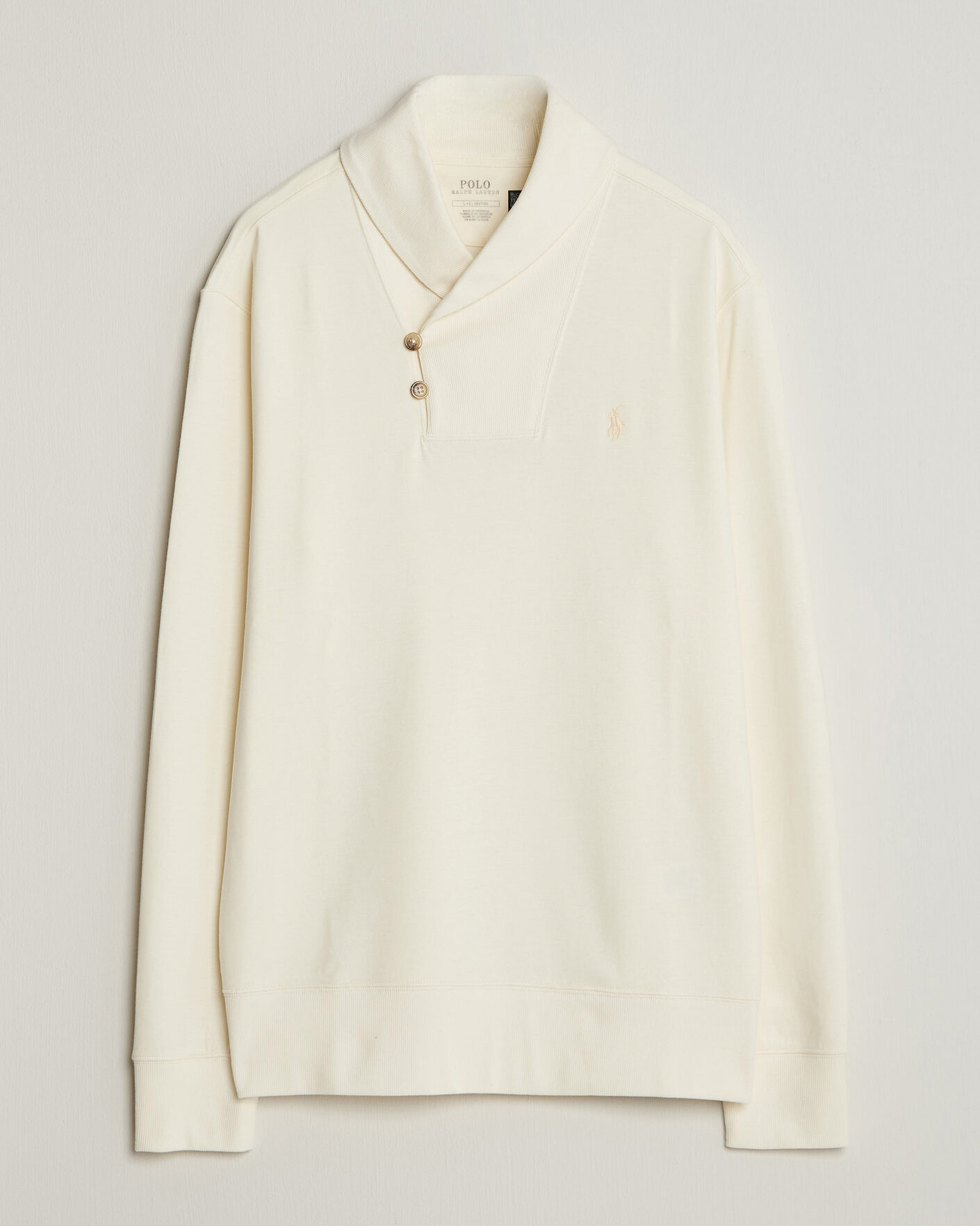 Herren | Pullover | Polo Ralph Lauren | Double Knitted Shawl Collar Sweater Pale Cream