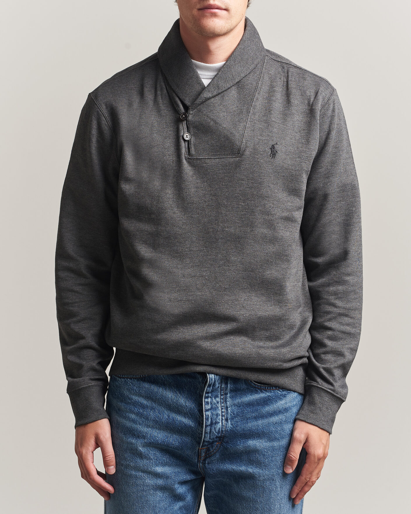 Herren | Pullover | Polo Ralph Lauren | Double Knitted Shawl Collar Sweater Windsor Heather