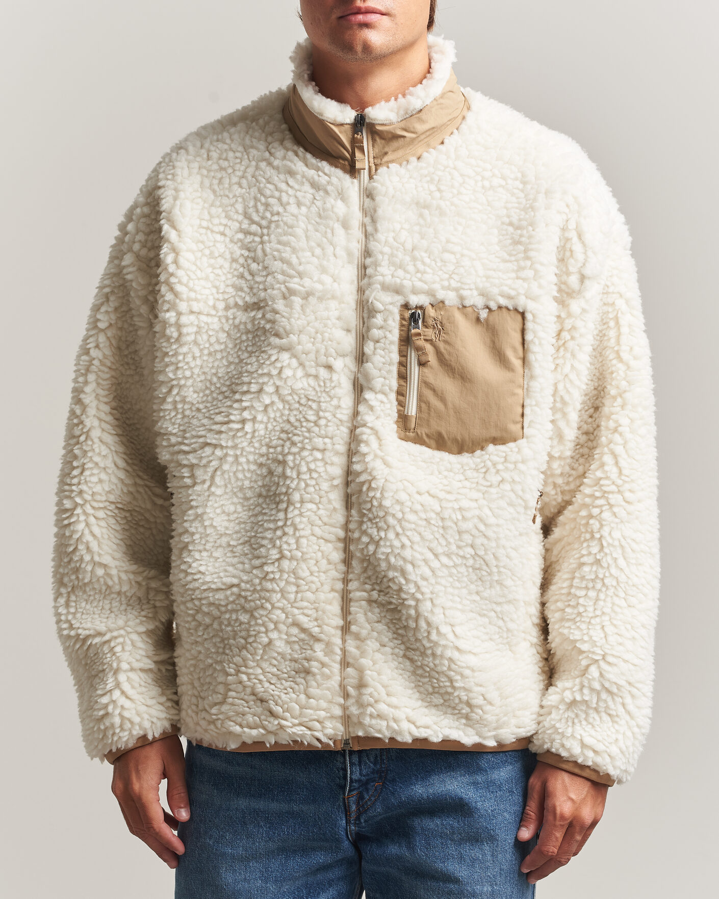Herren | Pullover | Polo Ralph Lauren | Shaggy Hi Pile Full Zip Clubhouse Cream