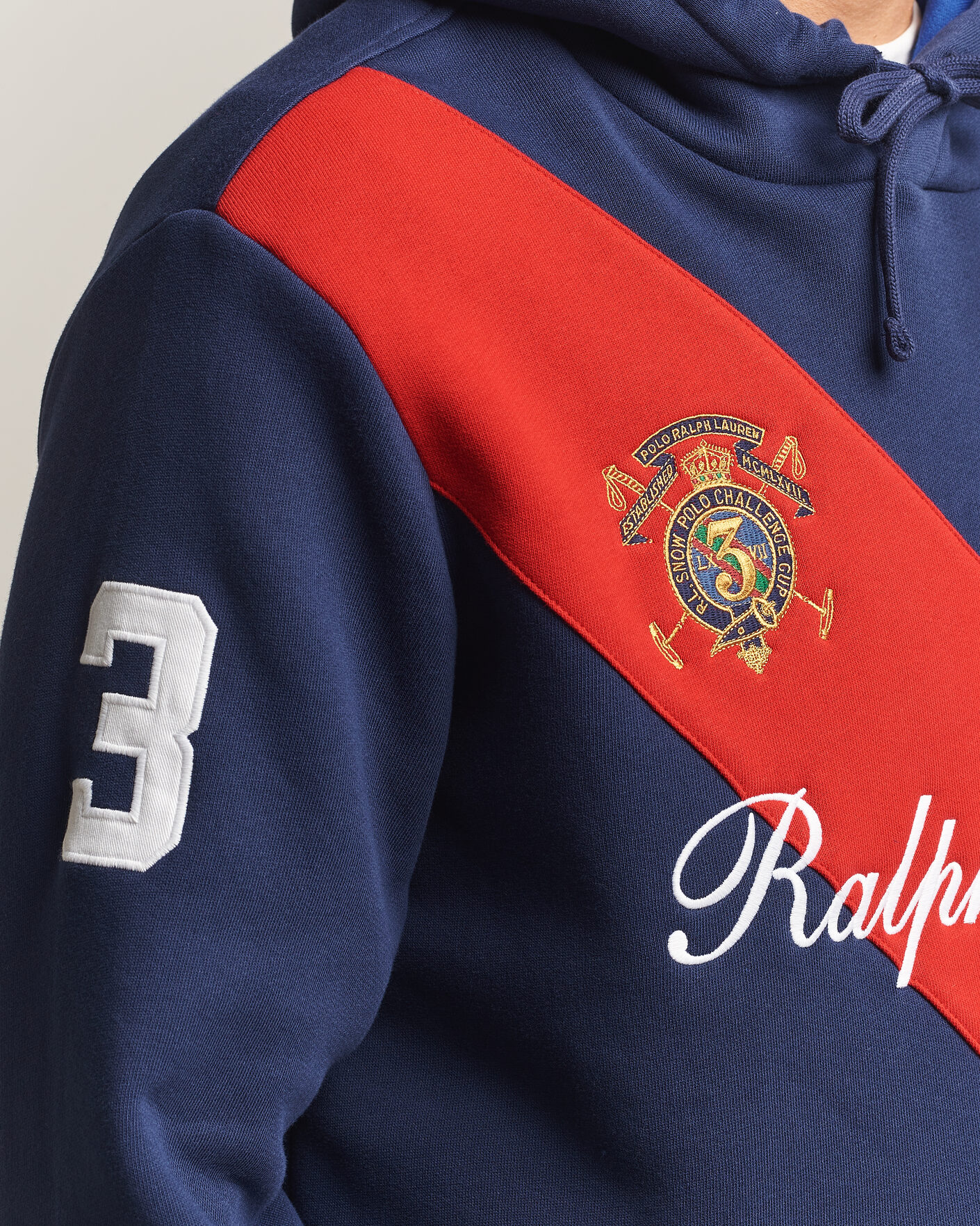 Herren | Pullover | Polo Ralph Lauren | Diagonal Stripe Big Pony Hoodie Newport Navy
