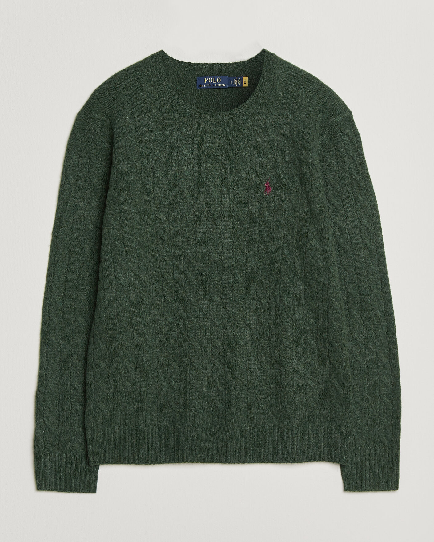 Herren | Pullover | Polo Ralph Lauren | Wool/Cashmere Cable Crew Neck Lodgepole Pine Heather