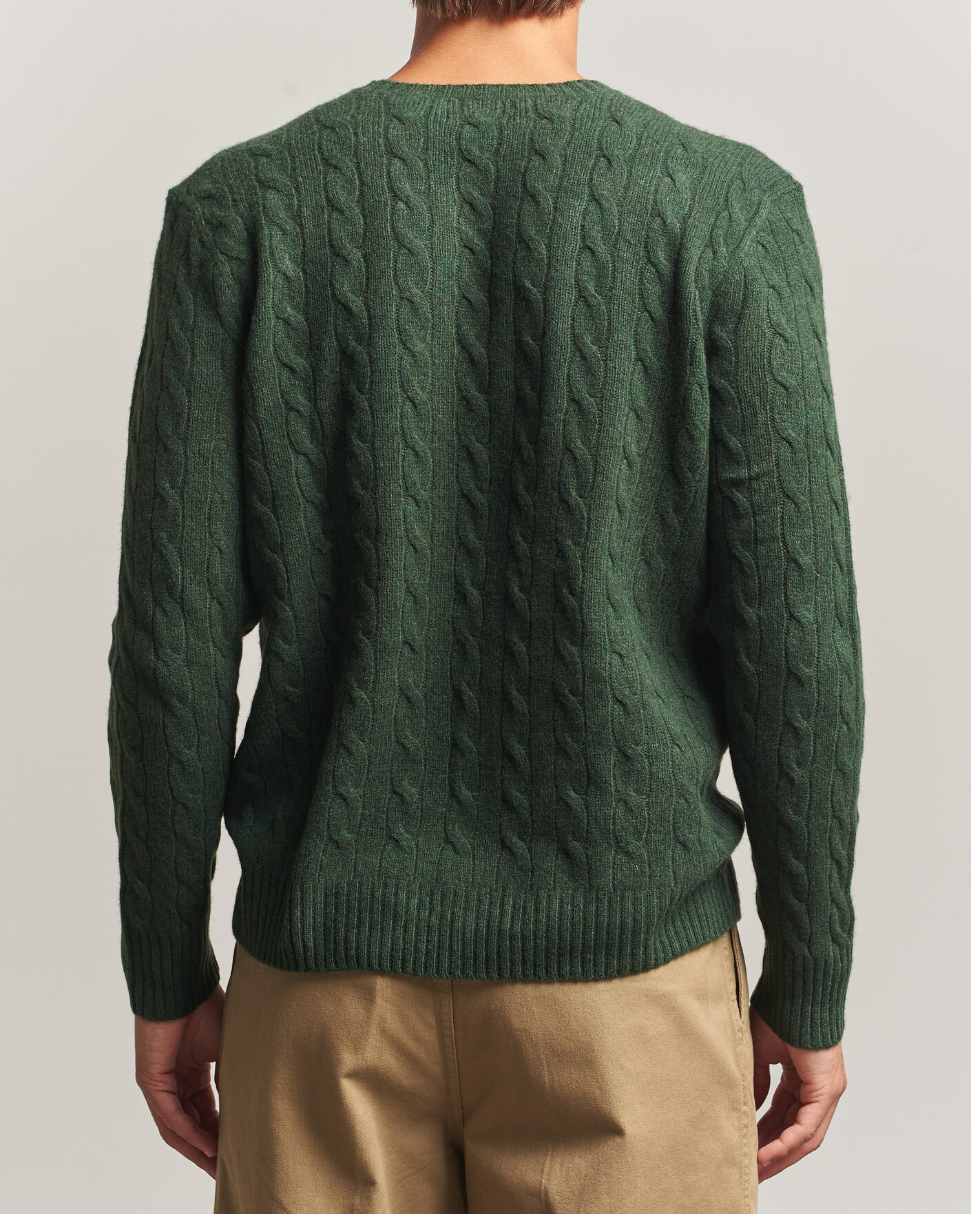 Herren | Pullover | Polo Ralph Lauren | Wool/Cashmere Cable Crew Neck Lodgepole Pine Heather