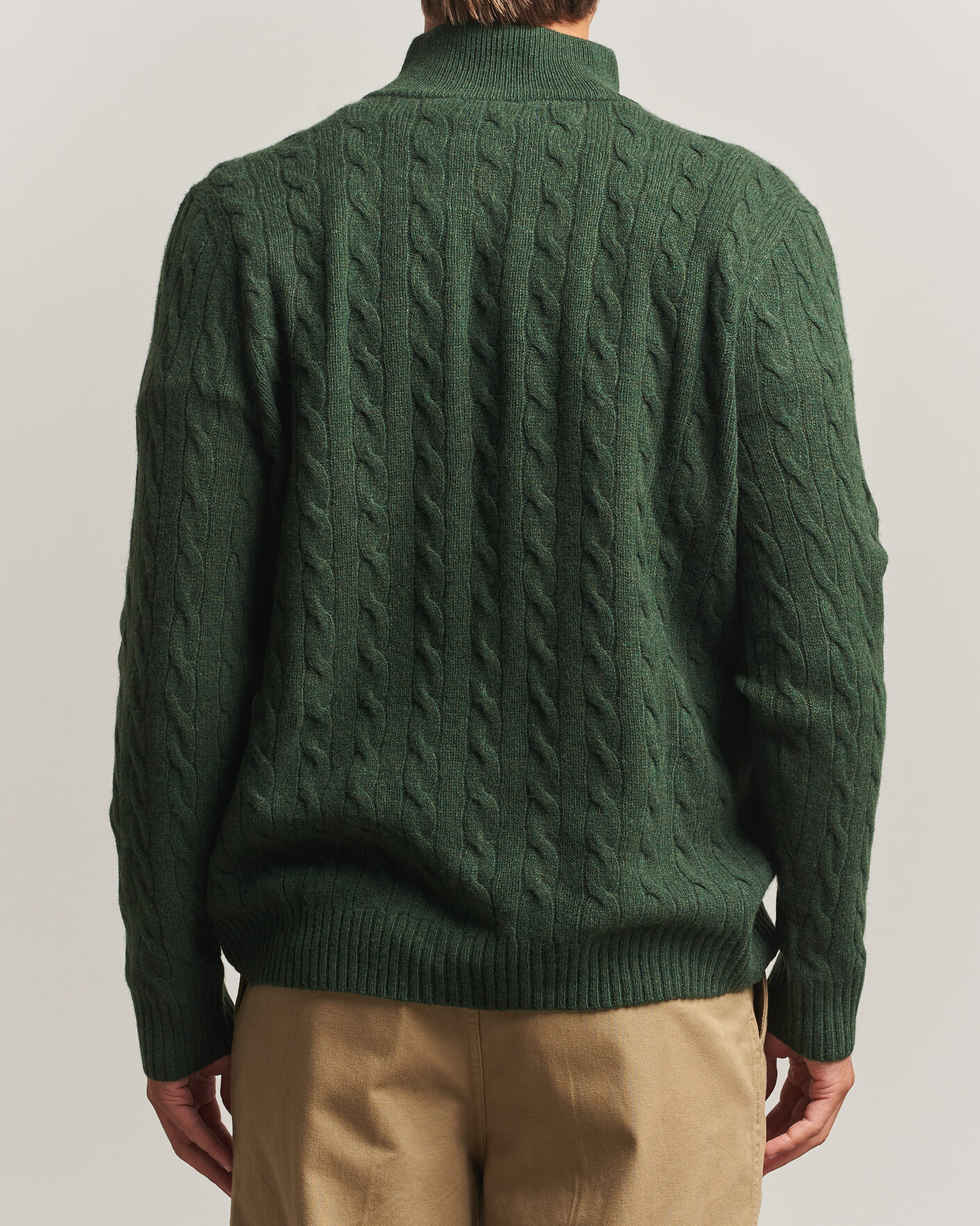 Herren | Pullover | Polo Ralph Lauren | Wool/Cashmere Cable Half Zip Lodgepole Pine Heather