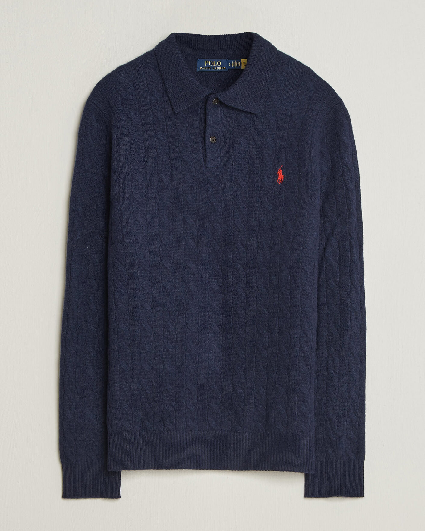 Herren | Pullover | Polo Ralph Lauren | Wool/Cashmere Cable Knit Polo Hunter Navy