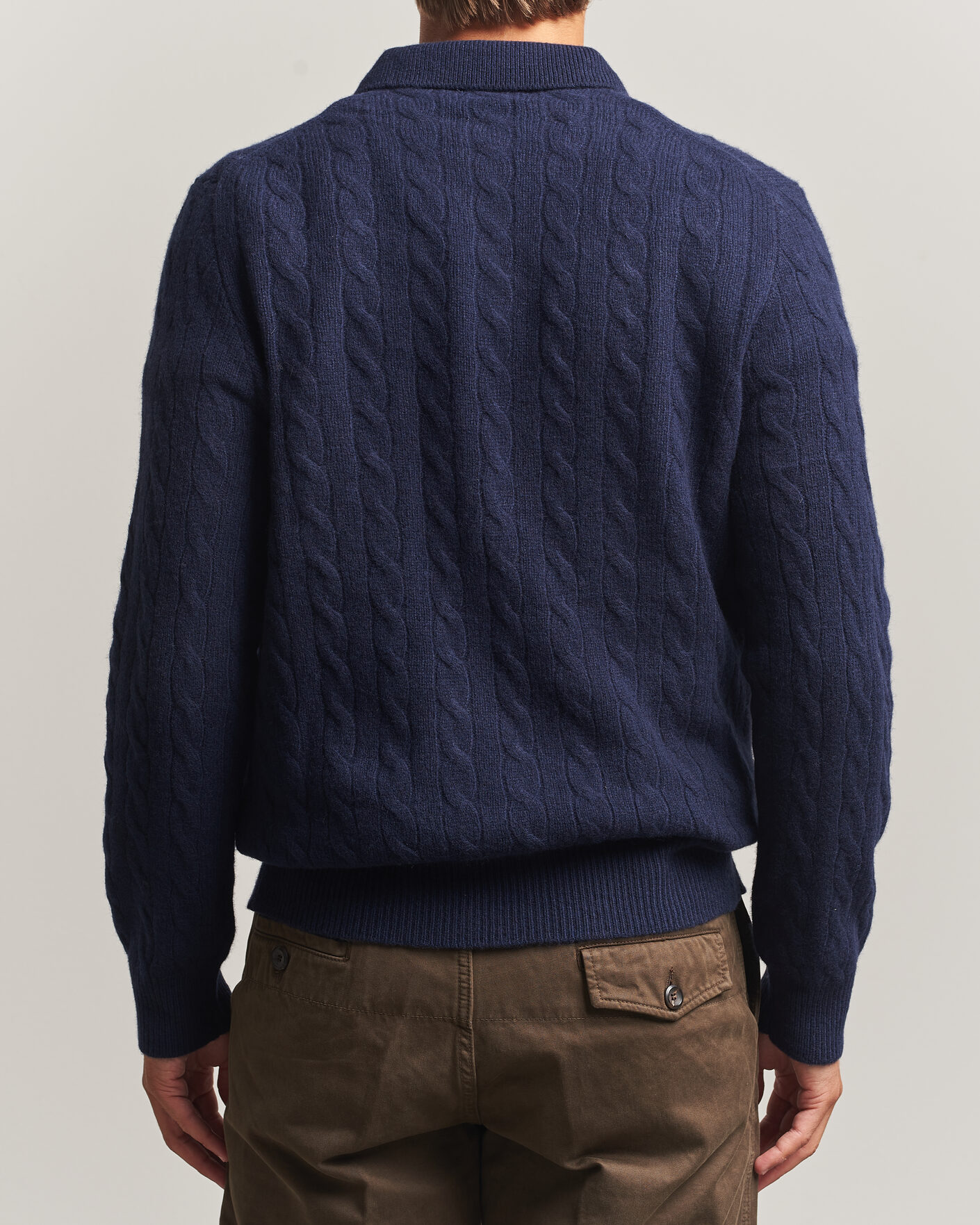 Herren | Pullover | Polo Ralph Lauren | Wool/Cashmere Cable Knit Polo Hunter Navy
