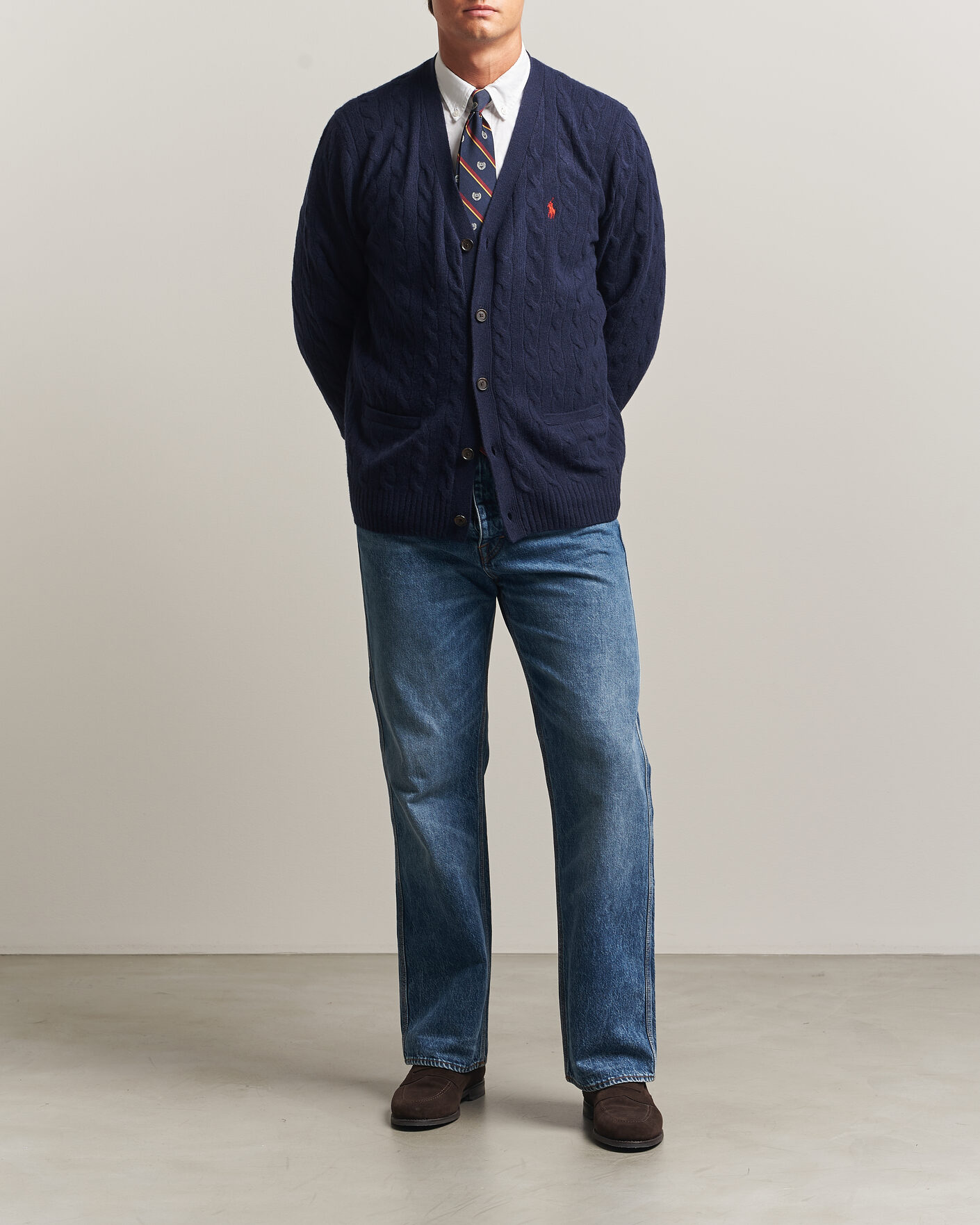 Herren | Pullover | Polo Ralph Lauren | Wool/Cashmere Cable Cardigan Hunter Navy