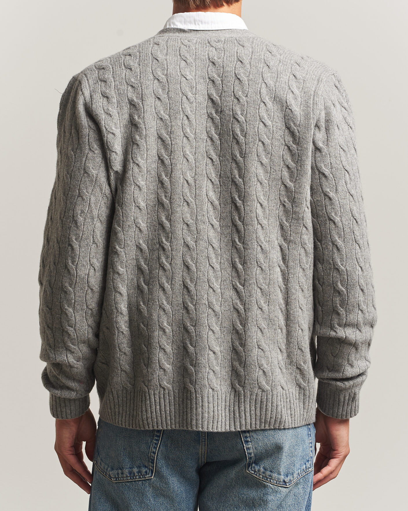 Herren | Pullover | Polo Ralph Lauren | Wool/Cashmere Cable Cardigan Fawn Grey Heather