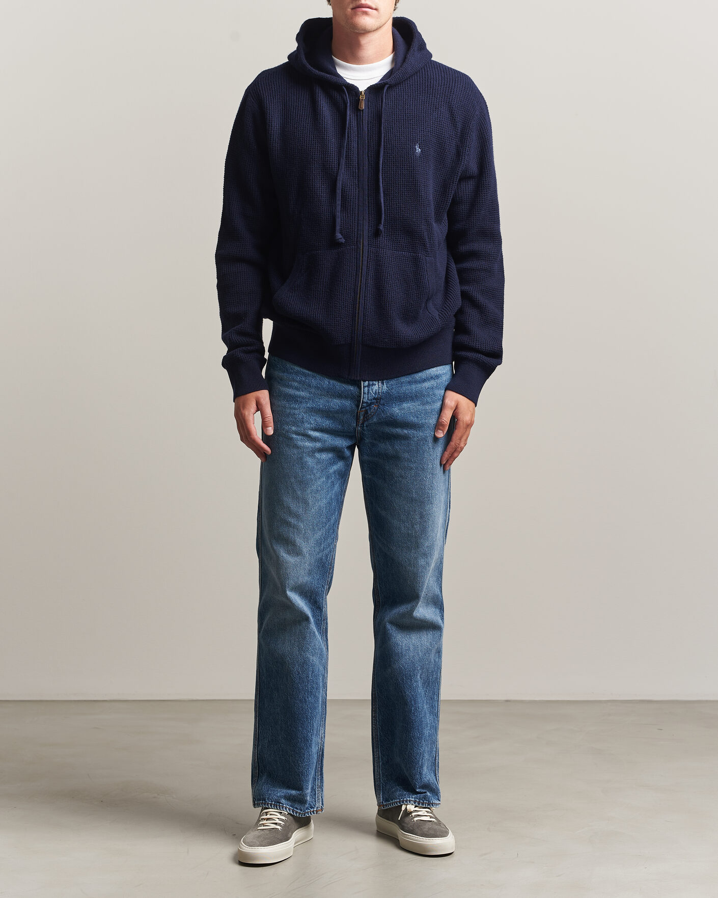 Herren | Pullover | Polo Ralph Lauren | Cotton/Wool Full-Zip Hoodie Hunter Navy