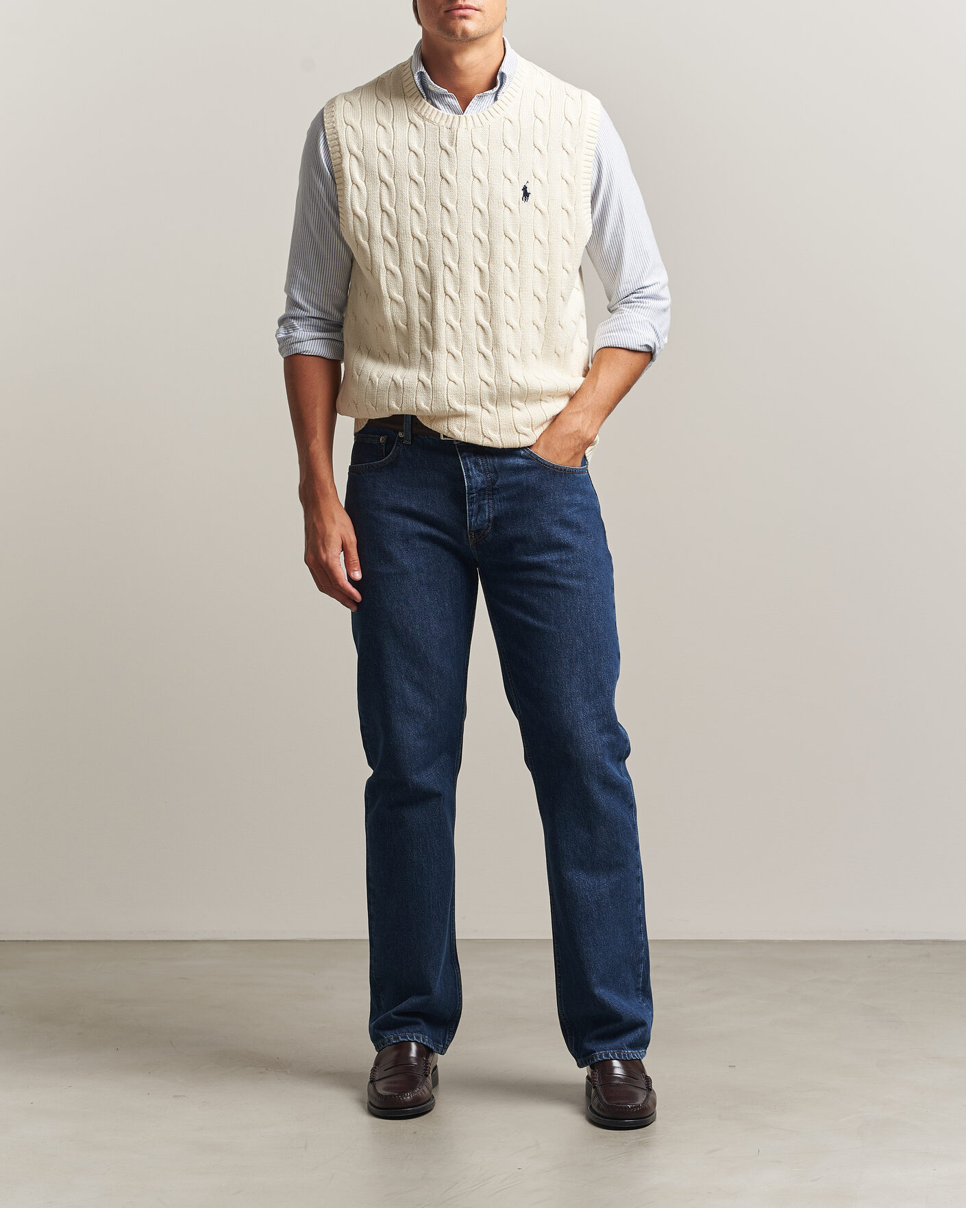 Herren | Pullover | Polo Ralph Lauren | Cotton Cable Vest Andover Cream