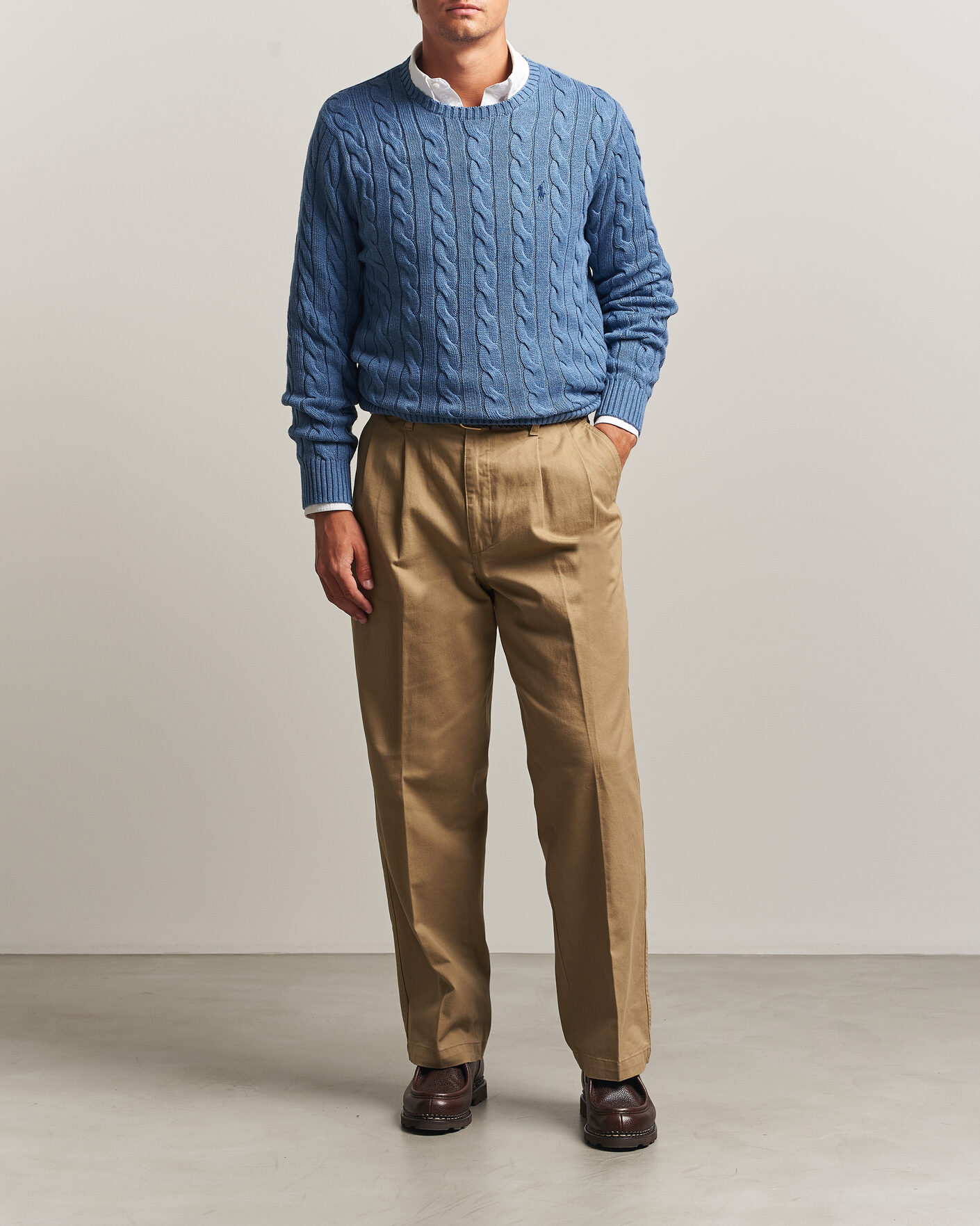 Herren | Pullover | Polo Ralph Lauren | Cotton Cable Pullover Blue Borage Heather