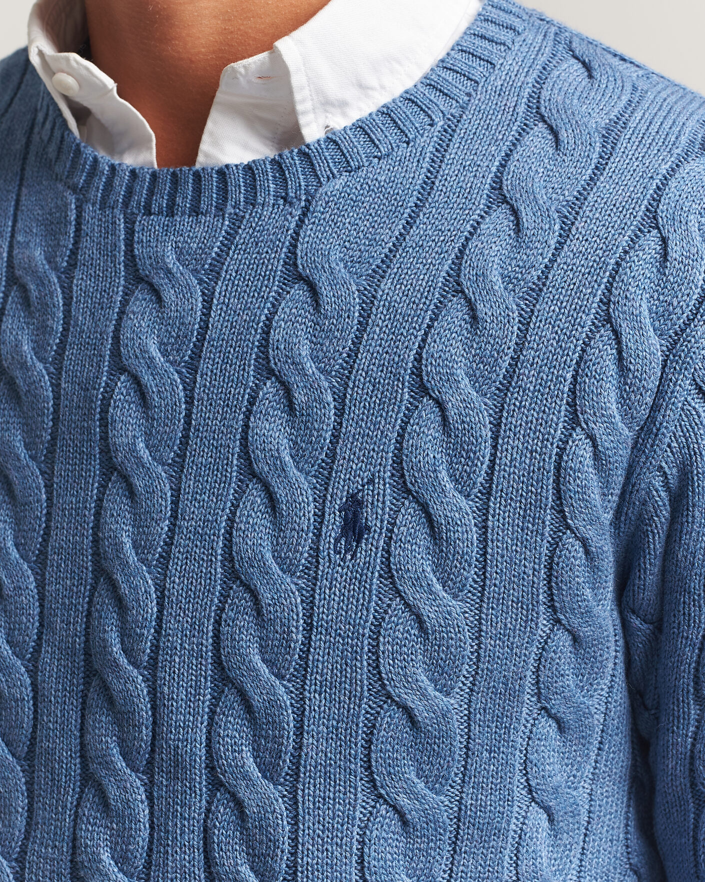Herren | Pullover | Polo Ralph Lauren | Cotton Cable Pullover Blue Borage Heather