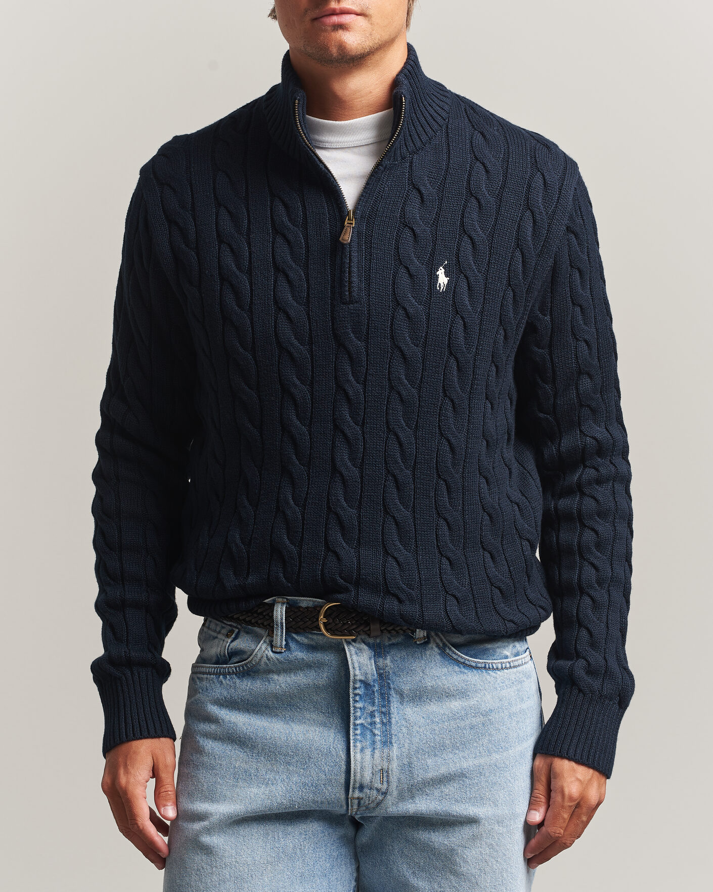Herren | Pullover | Polo Ralph Lauren | Cotton Cable Half Zip Hunter Navy
