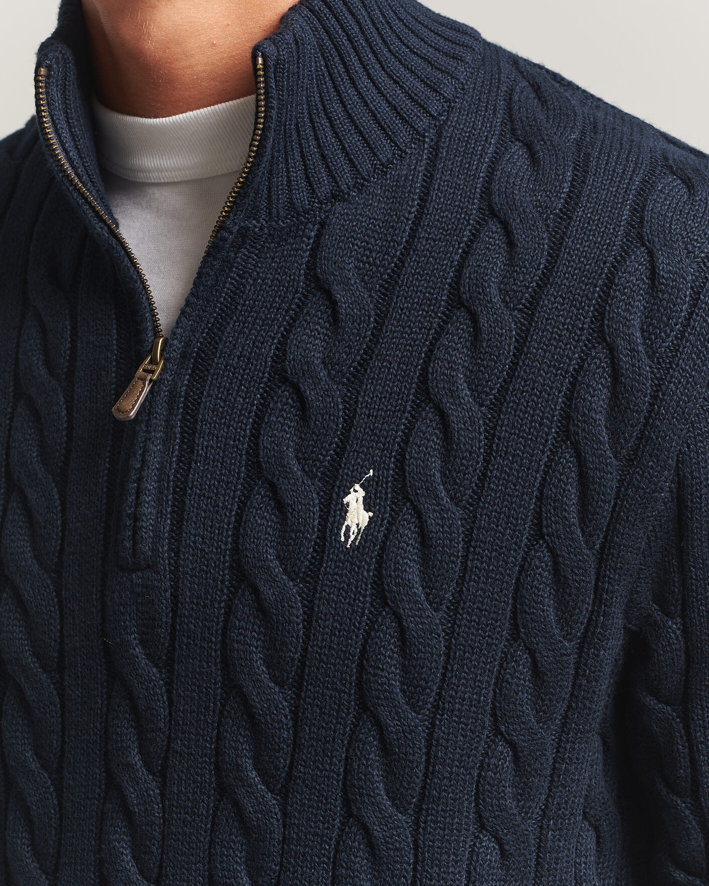 Herren | Pullover | Polo Ralph Lauren | Cotton Cable Half Zip Hunter Navy