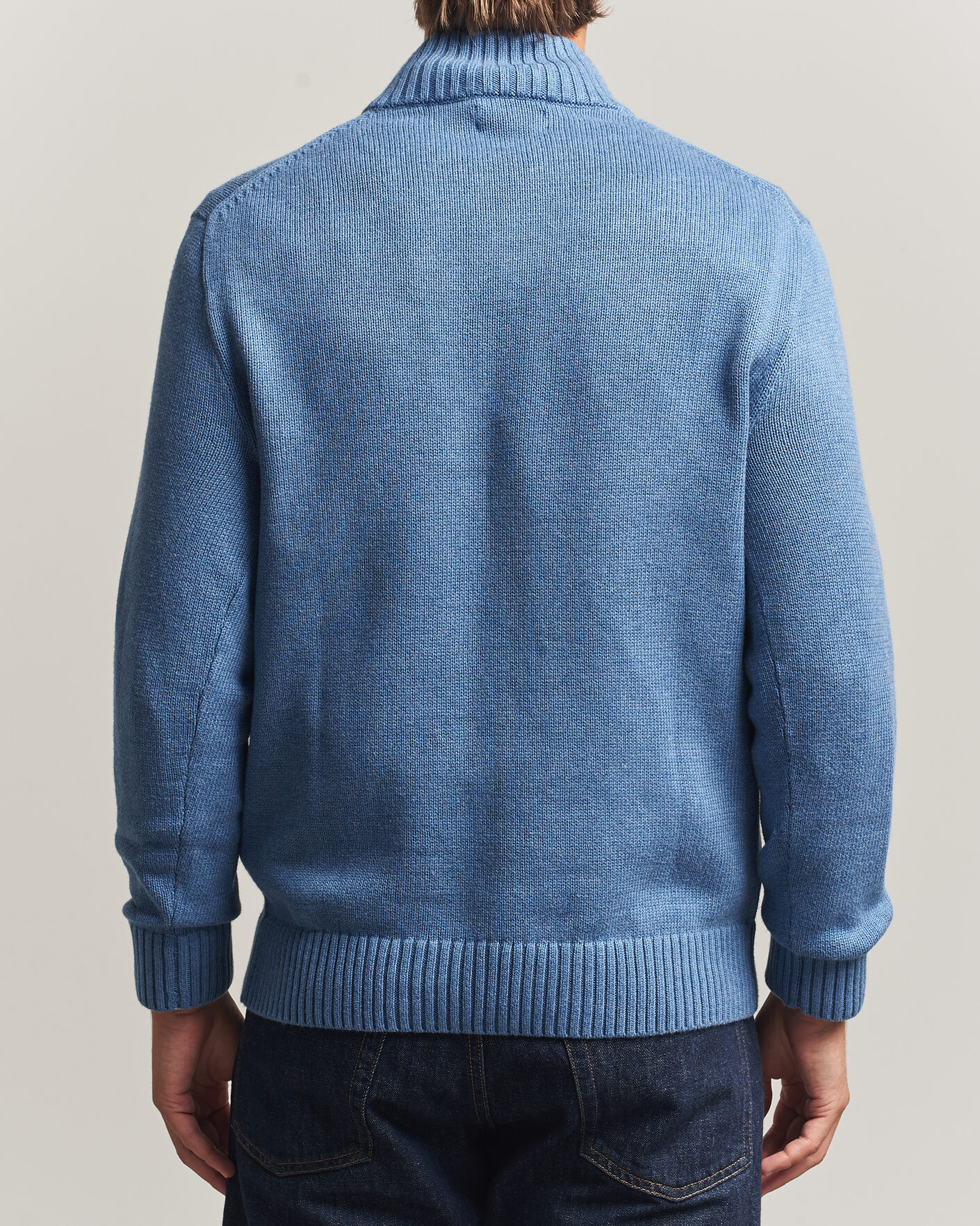Herren | Pullover | Polo Ralph Lauren | Cotton Pullover Half Zip Blue Borage Heather