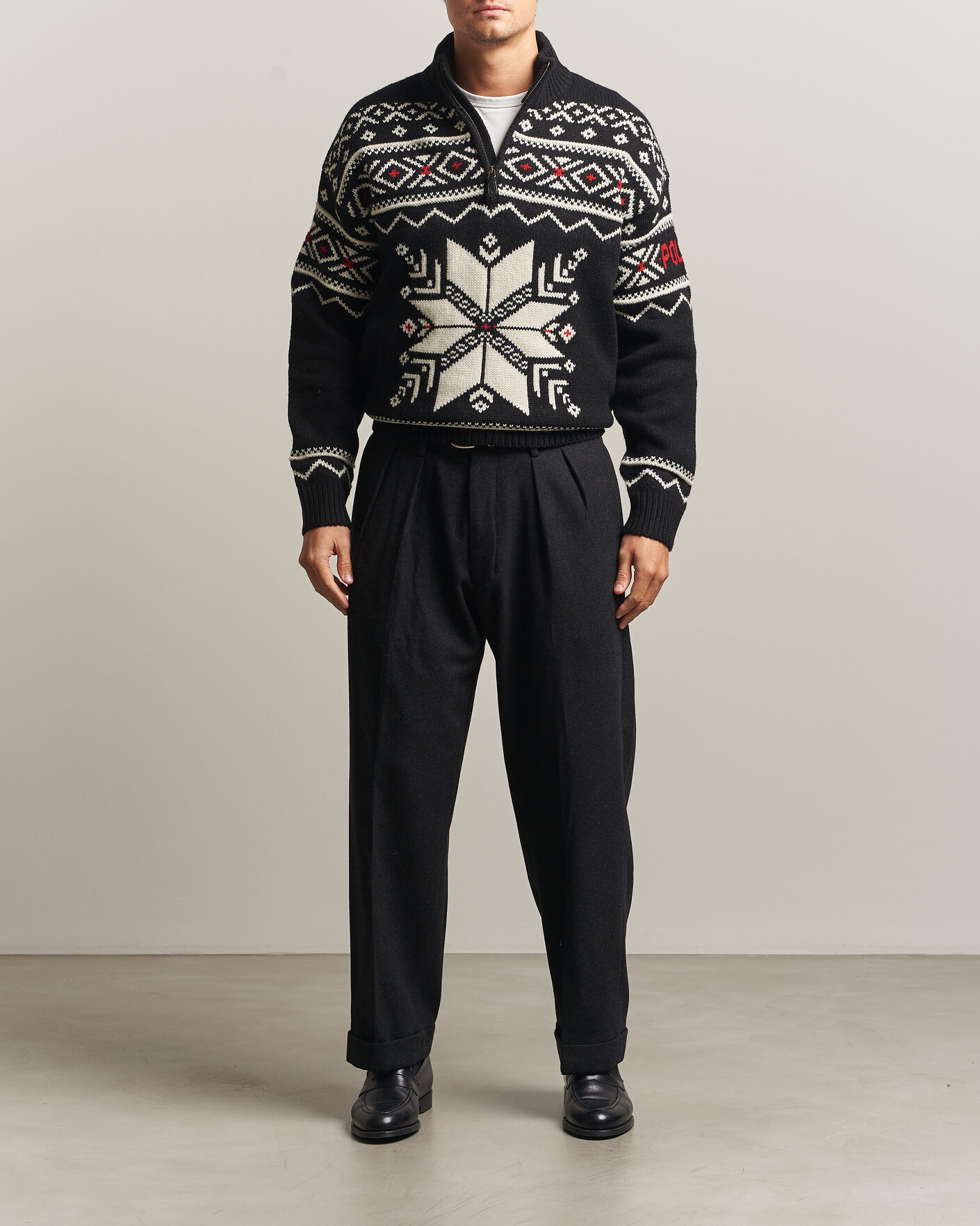 Herren | Pullover | Polo Ralph Lauren | Wool Cotton Blend Sweater Black Combo