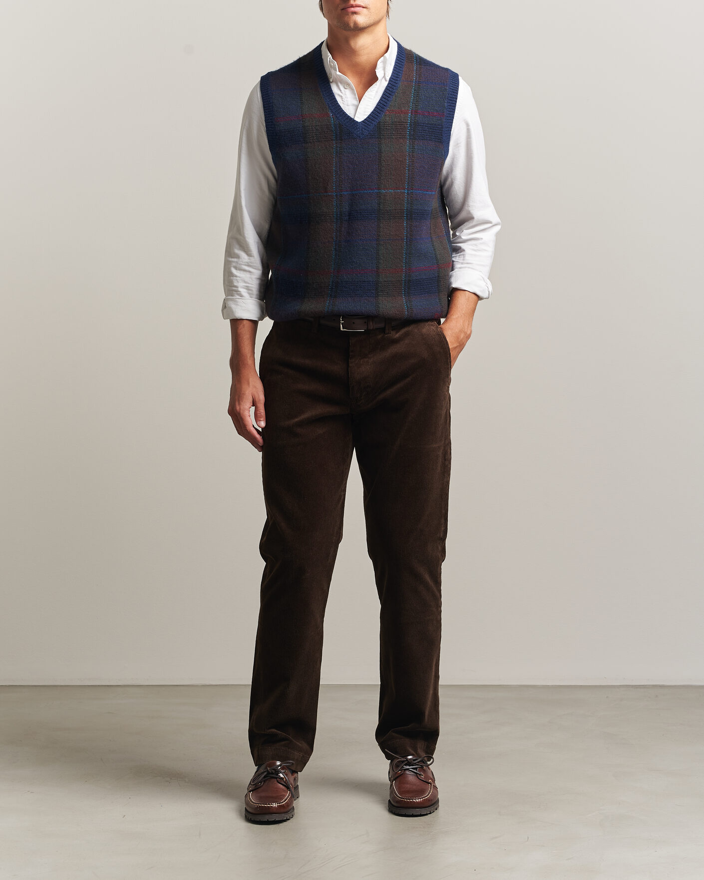 Herren | Pullover | Polo Ralph Lauren | Hudson Cotton Blend V-Neck Vest Navy Multi