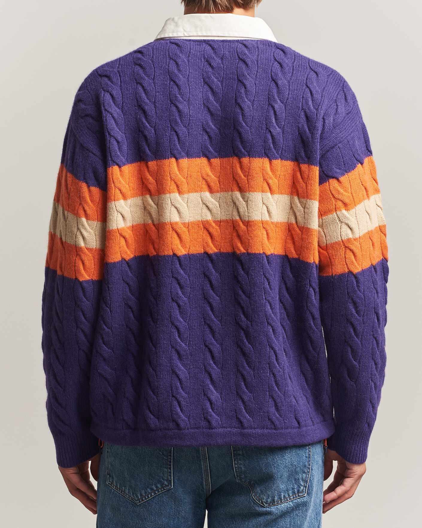 Herren | Pullover | Polo Ralph Lauren | Wool Blend Cable Knitted Polo Purple Combo