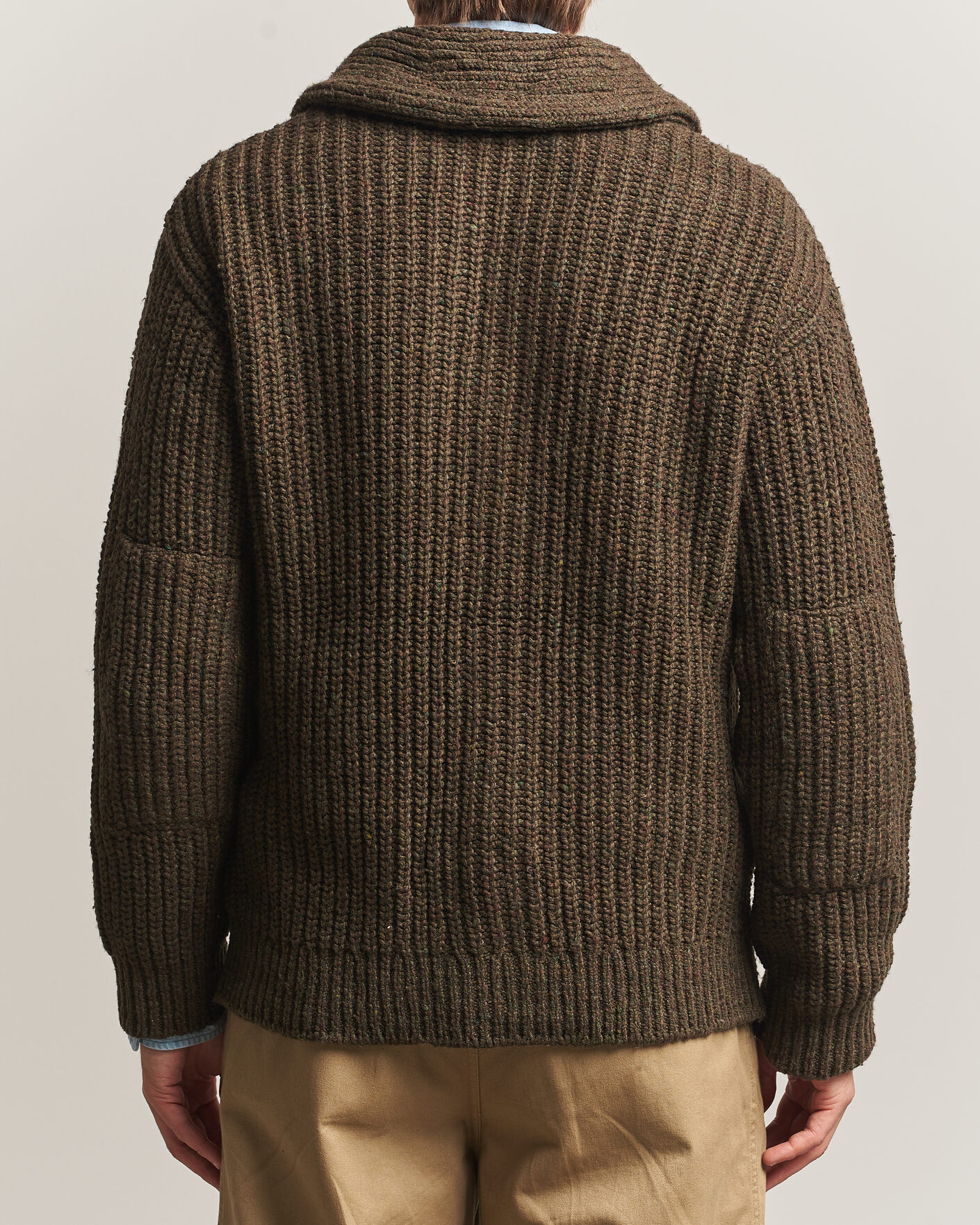 Herren | Pullover | Polo Ralph Lauren | Wool Blend Shawl Collar Cardigan Olive Brown Marl