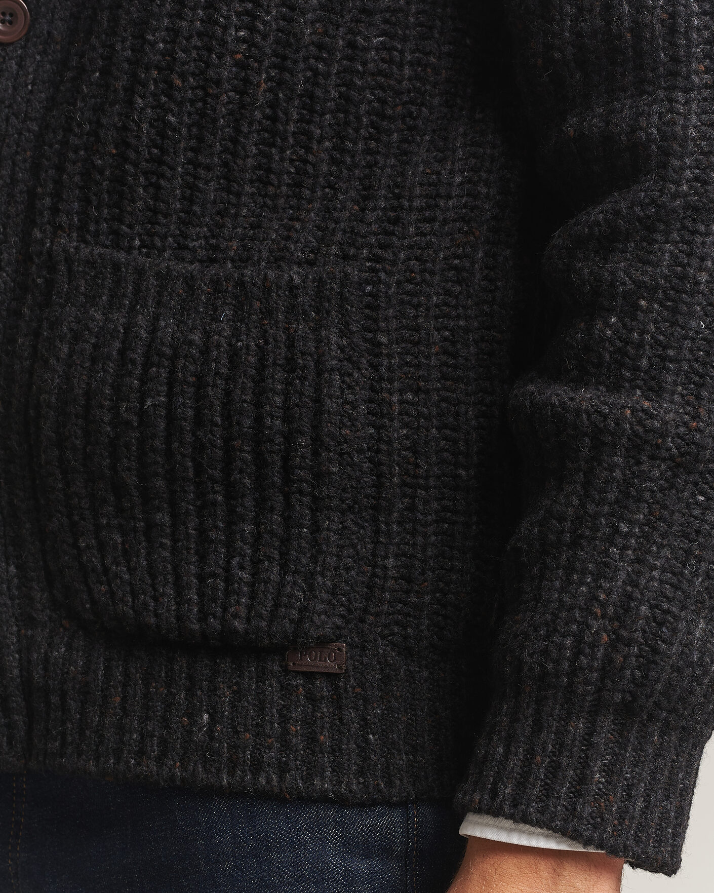 Herren | Pullover | Polo Ralph Lauren | Wool Blend Shawl Collar Cardigan Black Marl